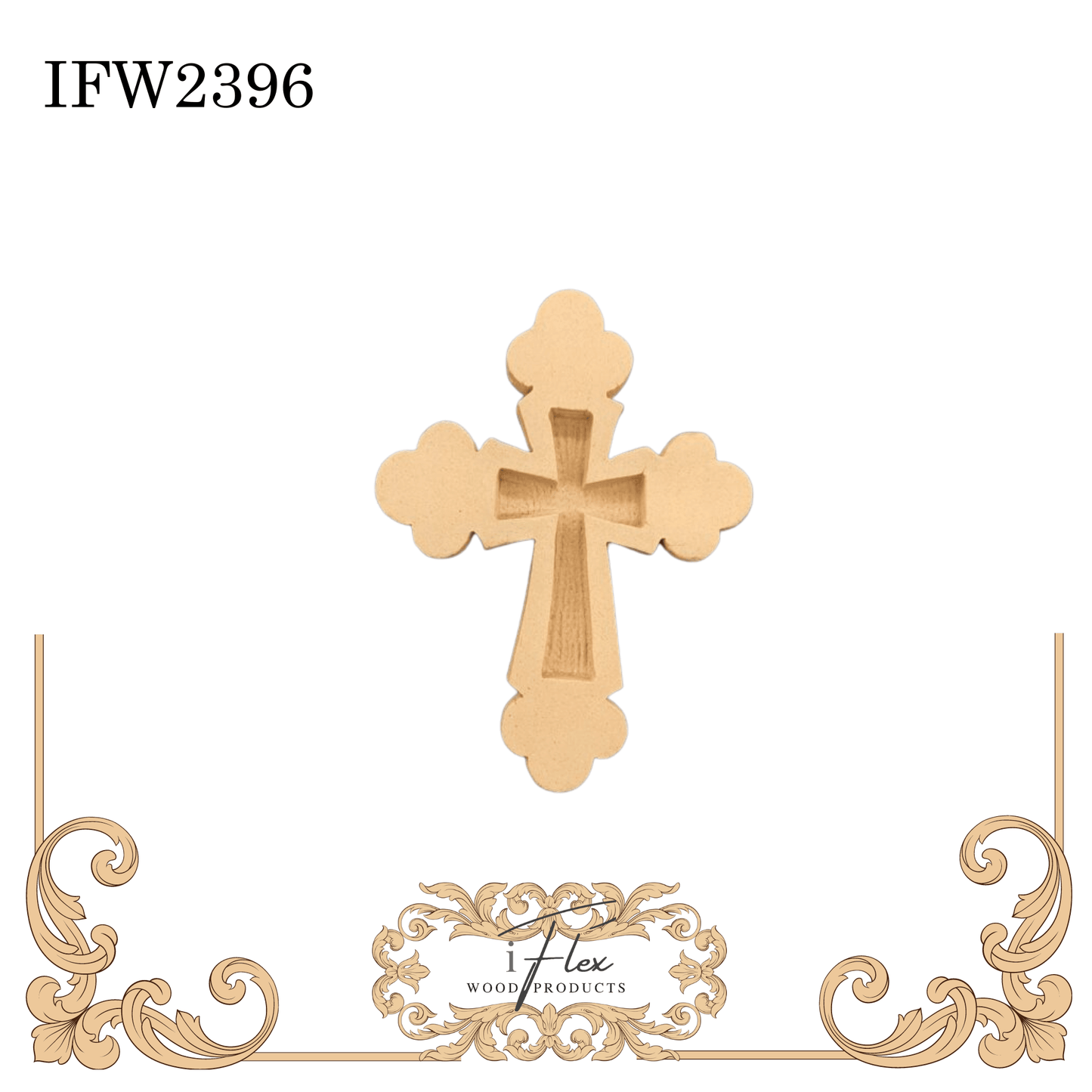 IFW 2396 iFlex Wood Products, bendable mouldings, flexible, wooden appliques, cross, misc