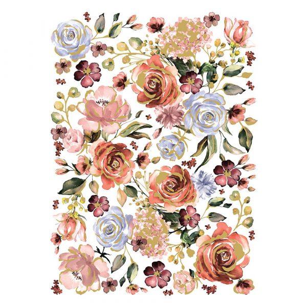 ROSE & ROUGE – REDESIGN DECOR TRANSFER® -DESIGN SIZE 24″ X 35″, CUT INTO 3 SHEETS
