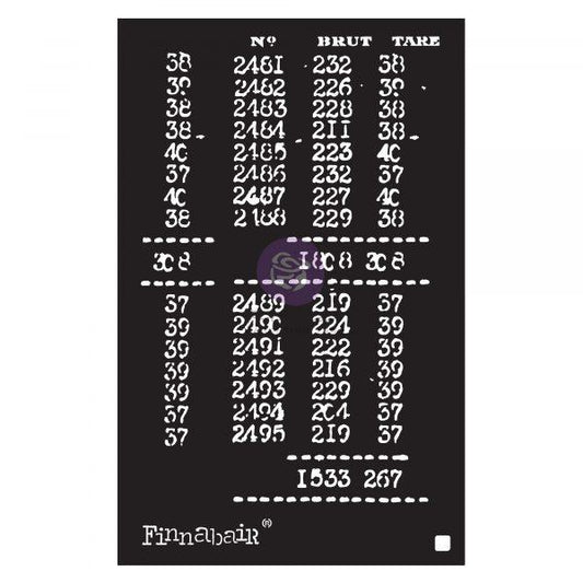 Book of Numbers-Finnabair Stencil – 1 Piece, 6″X9″