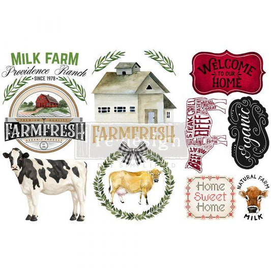 Home & Farm Mini-Transfer - Total Sheet Size: 6″ X 12″, CUT INTO 3 SHEETS