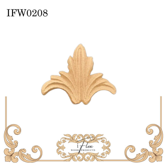 IFW 0208  iFlex Wood Products Plume, Centerpiece bendable mouldings, flexible, wooden appliques
