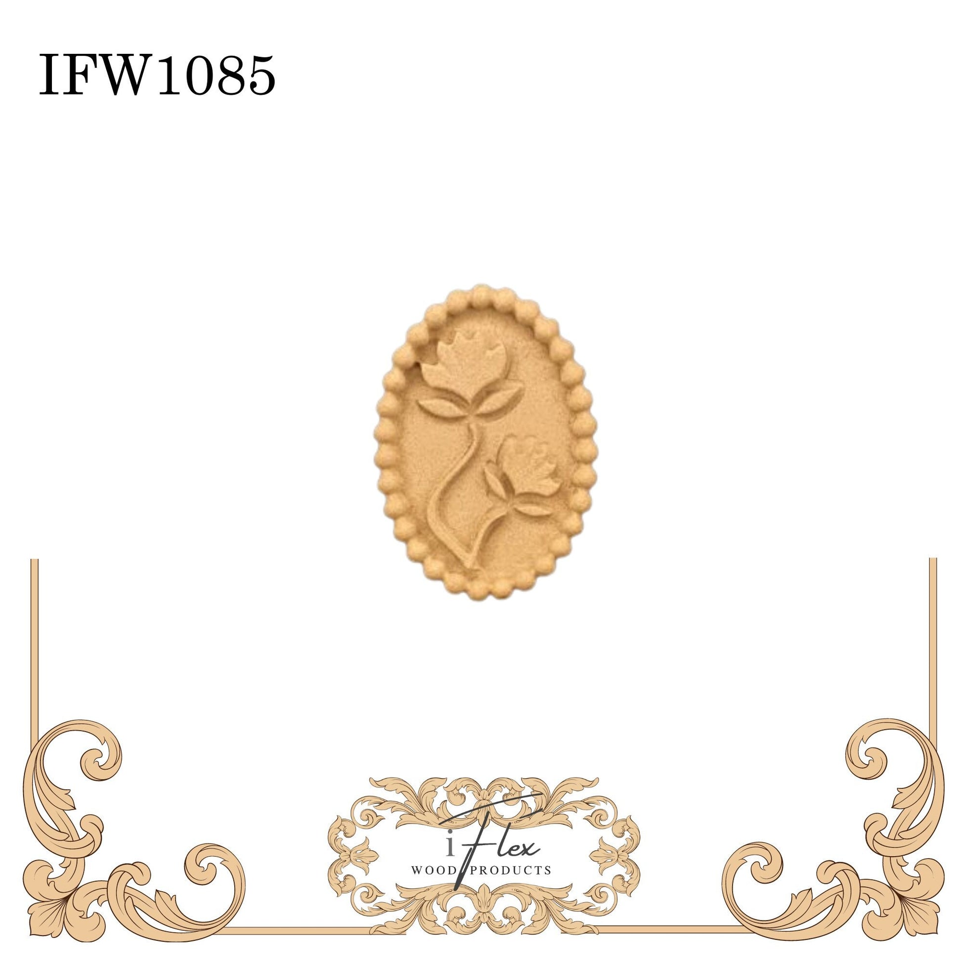 IFW 1085 iFlex Wood Products, bendable mouldings, flexible, wooden appliques, medallion