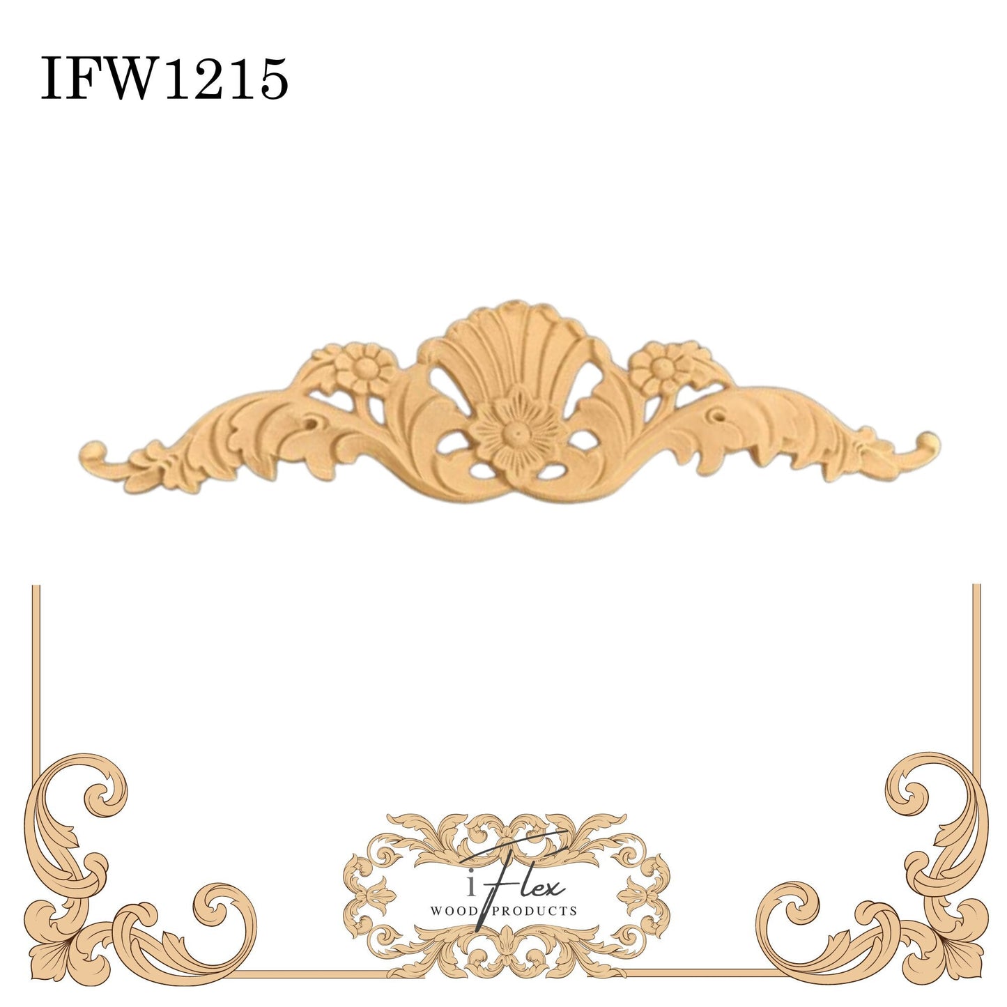 IFW 1215 iFlex Wood Products, bendable mouldings, flexible, wooden appliques, pediment