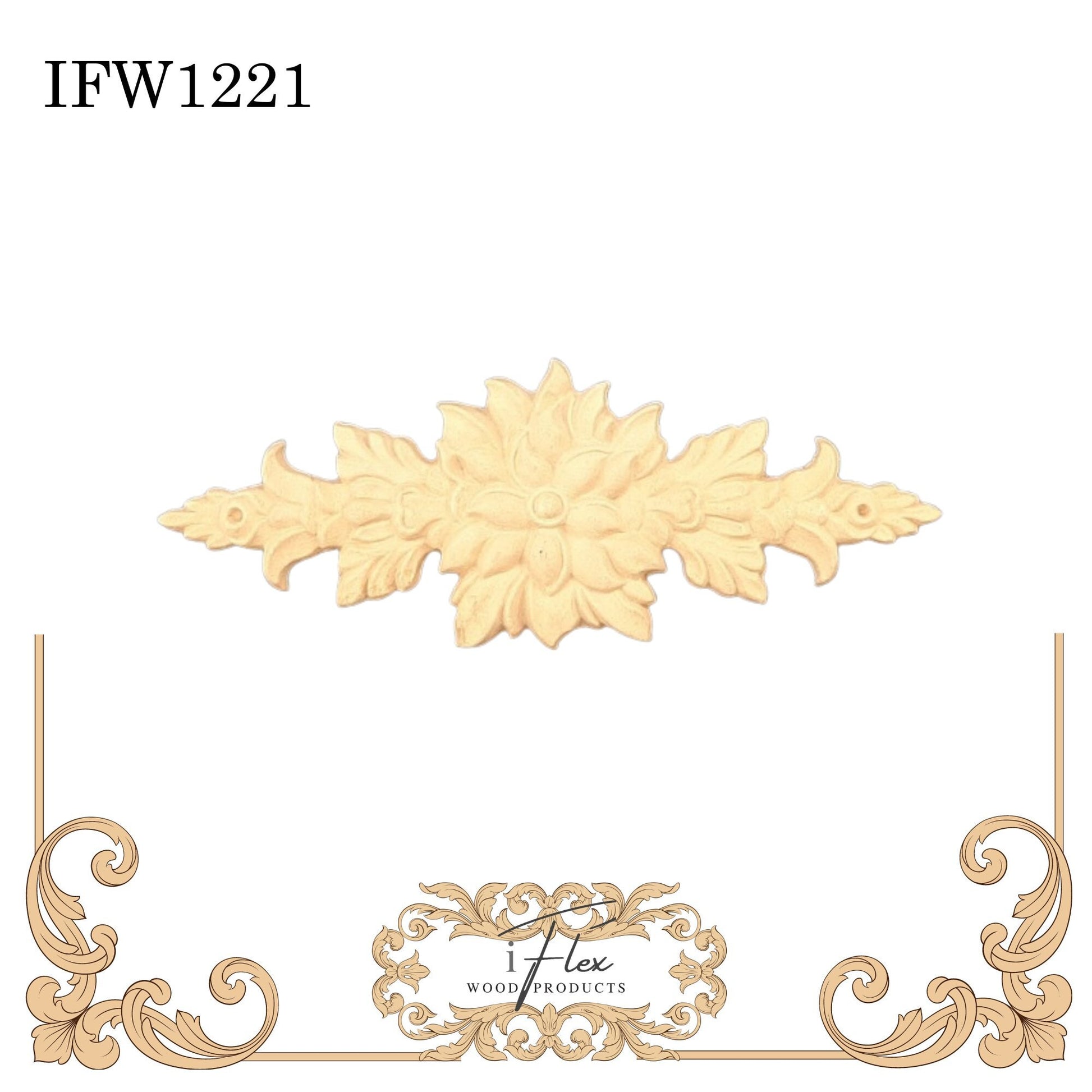 IFW 1221 iFlex Wood Products, bendable mouldings, flexible, wooden appliques, flower garland, christmas
