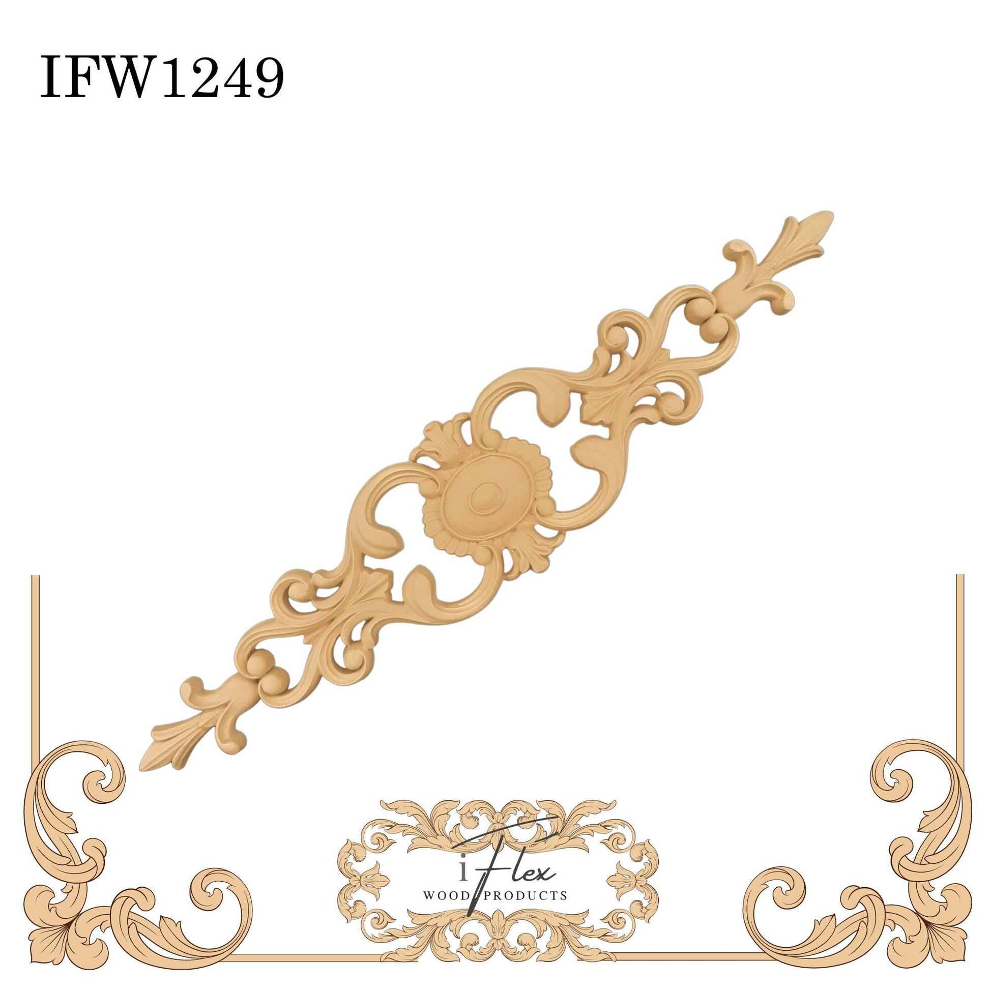 IFW 1249 iFlex Wood Products, bendable mouldings, flexible, wooden appliques, pediment