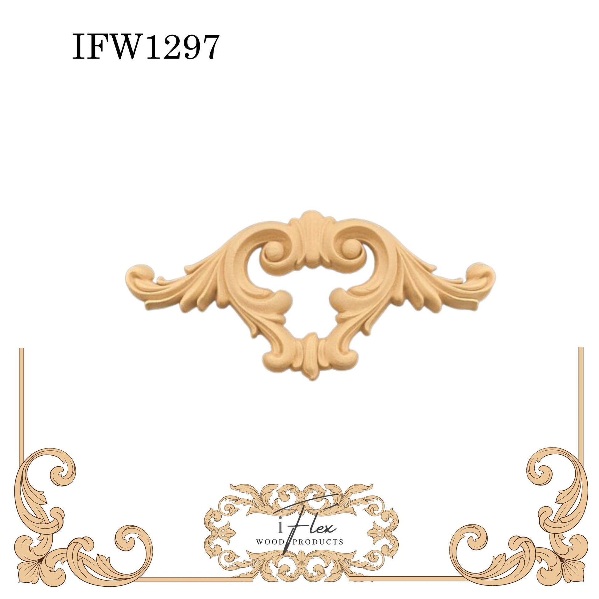 IFW 1297 iFlex Wood Products, bendable mouldings, flexible, wooden appliques, centerpiece