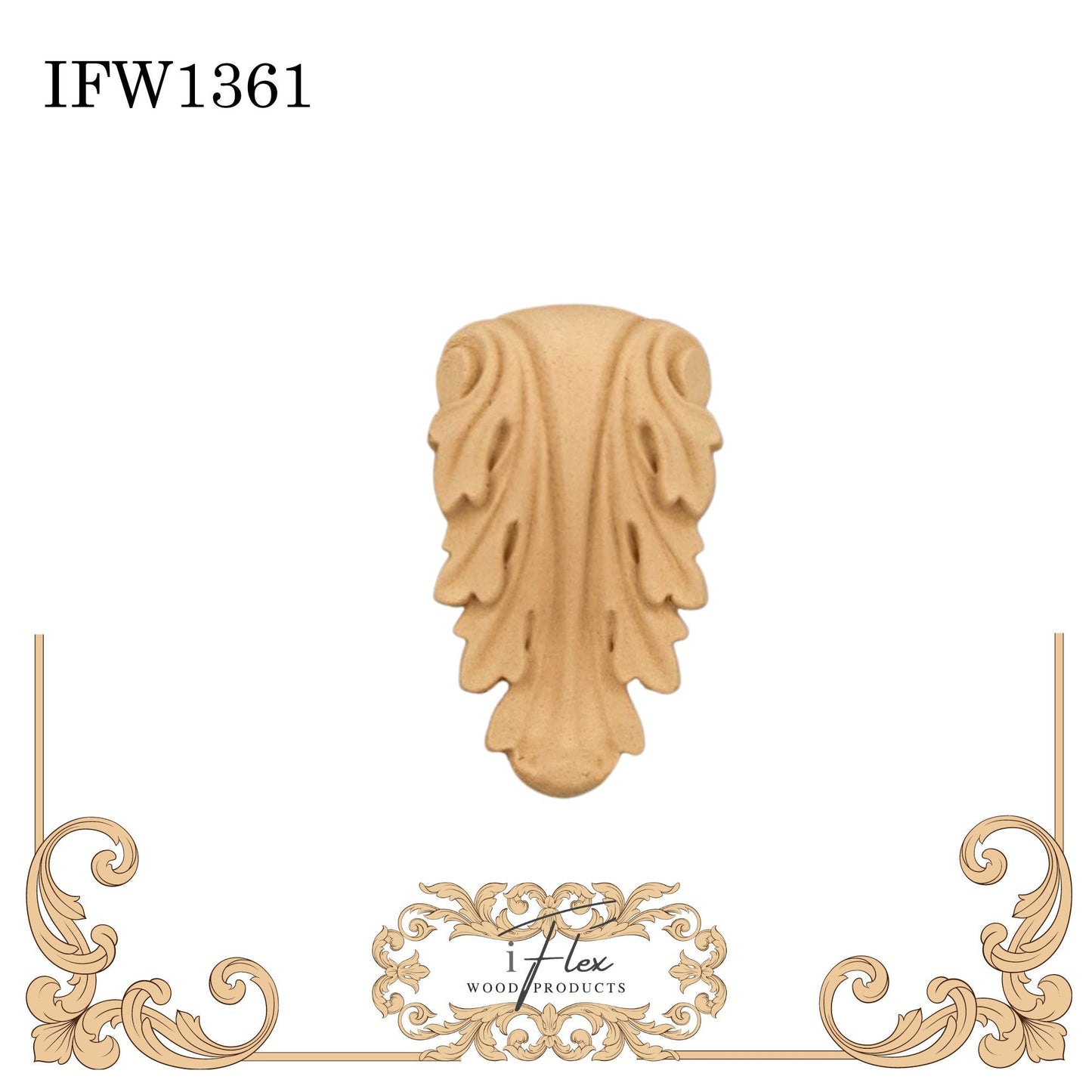 IFW 1361 iFlex Wood Products, bendable mouldings, flexible, wooden appliques, corbel