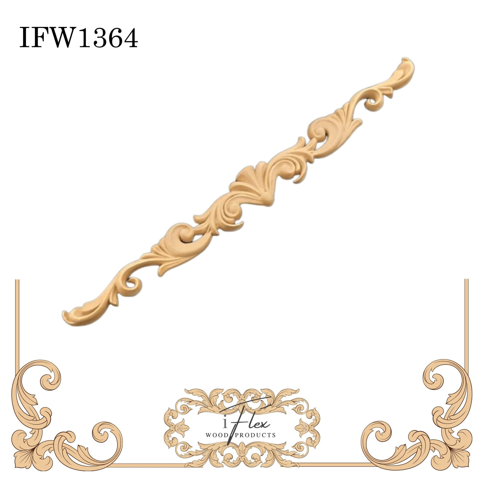 IFW 1364 iFlex Wood Products, bendable mouldings, flexible, wooden appliques, pediment