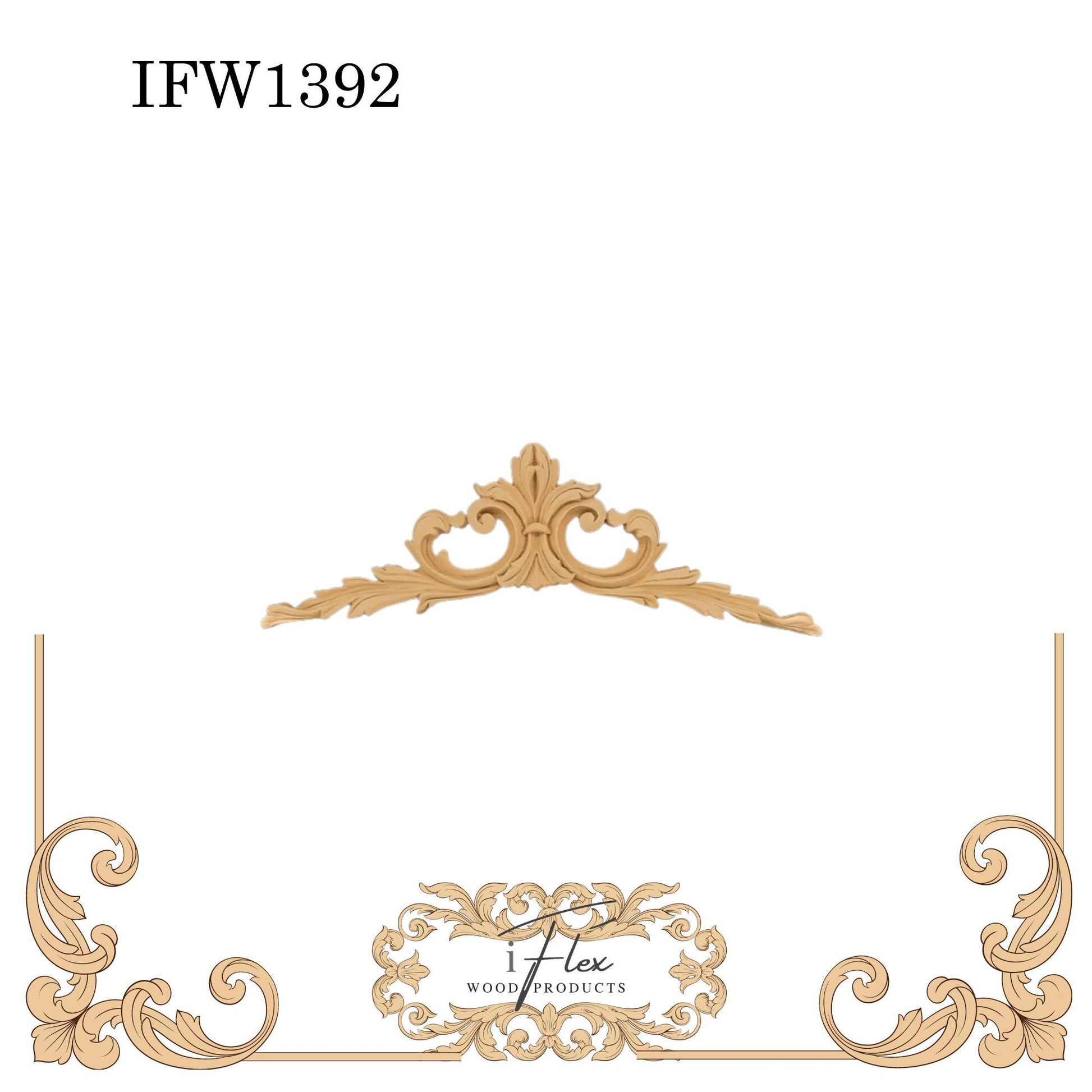 IFW 1392 iFlex Wood Products, bendable mouldings, flexible, wooden appliques, pediment