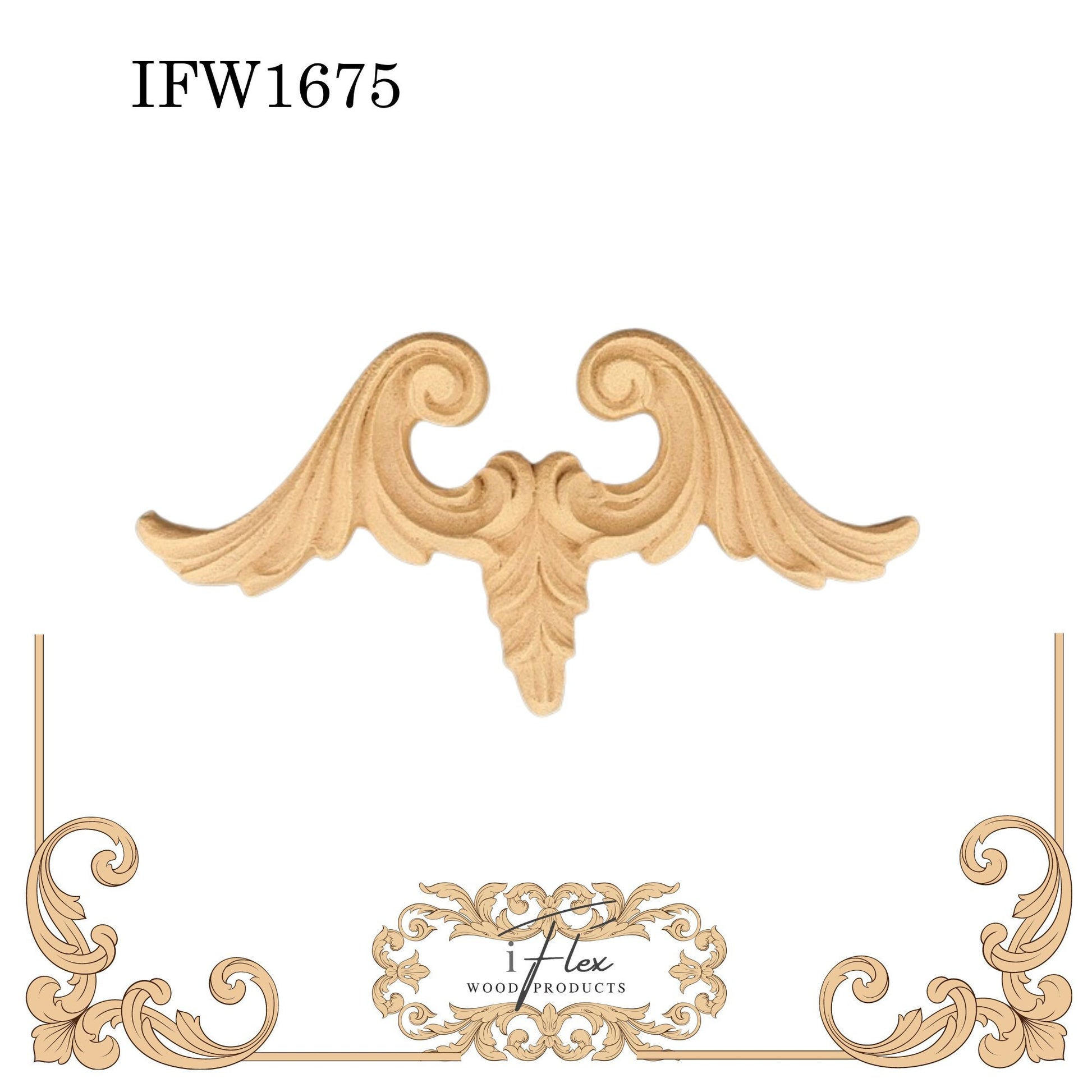 IFW 1675 iFlex Wood Products, bendable mouldings, flexible, wooden appliques, pediment