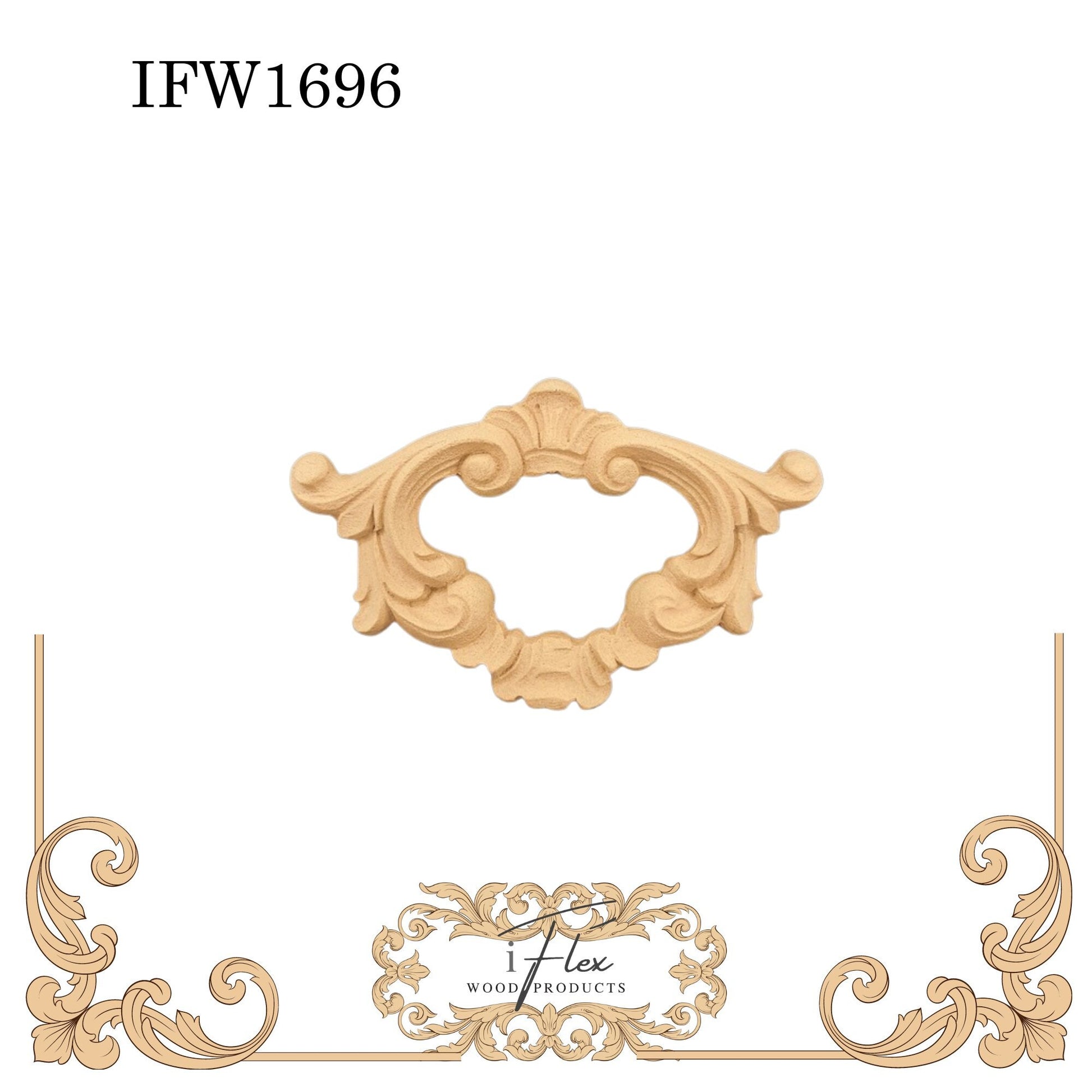 IFW 1696 iFlex Wood Products, bendable mouldings, flexible, wooden appliques, centerpiece