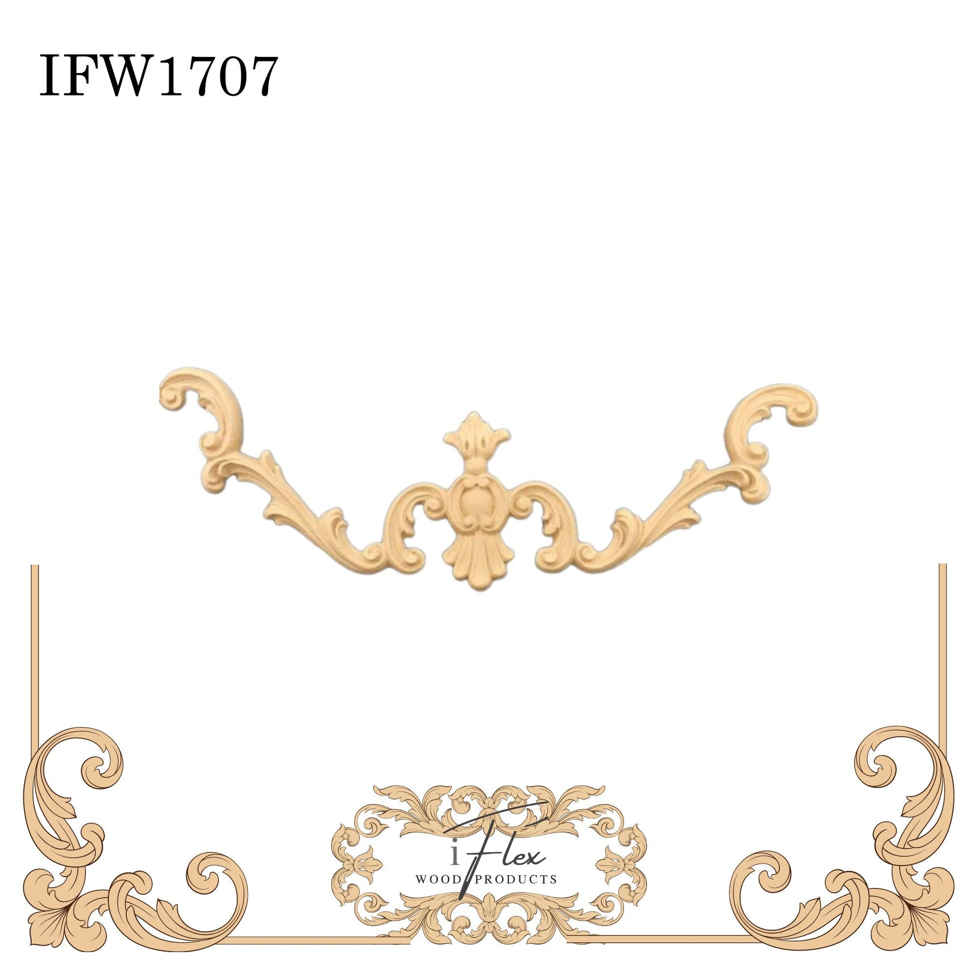 IFW 1707 iFlex Wood Products, bendable mouldings, flexible, wooden appliques, pediment