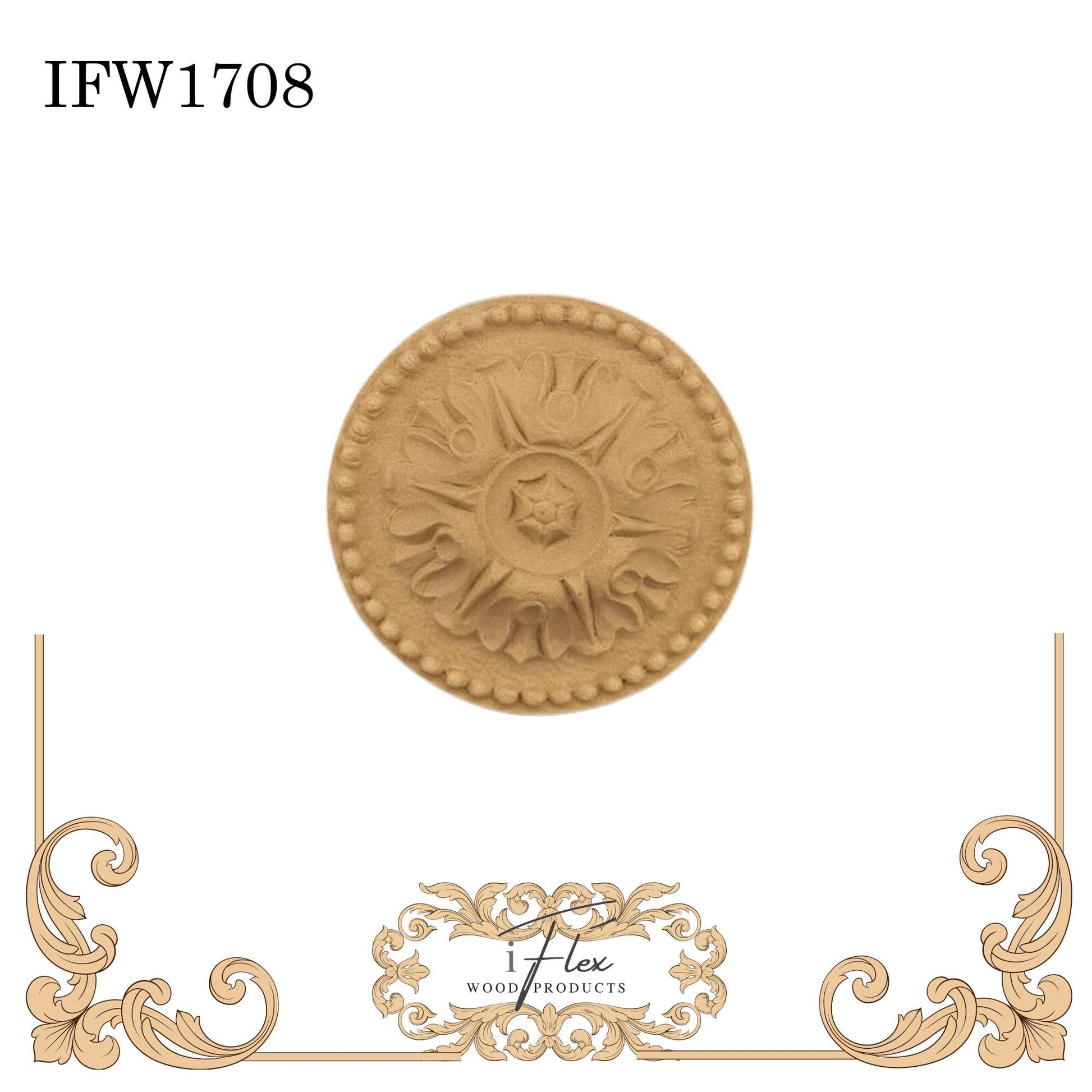 IFW 1708 iFlex Wood Products, bendable mouldings, flexible, wooden appliques, centerpiece