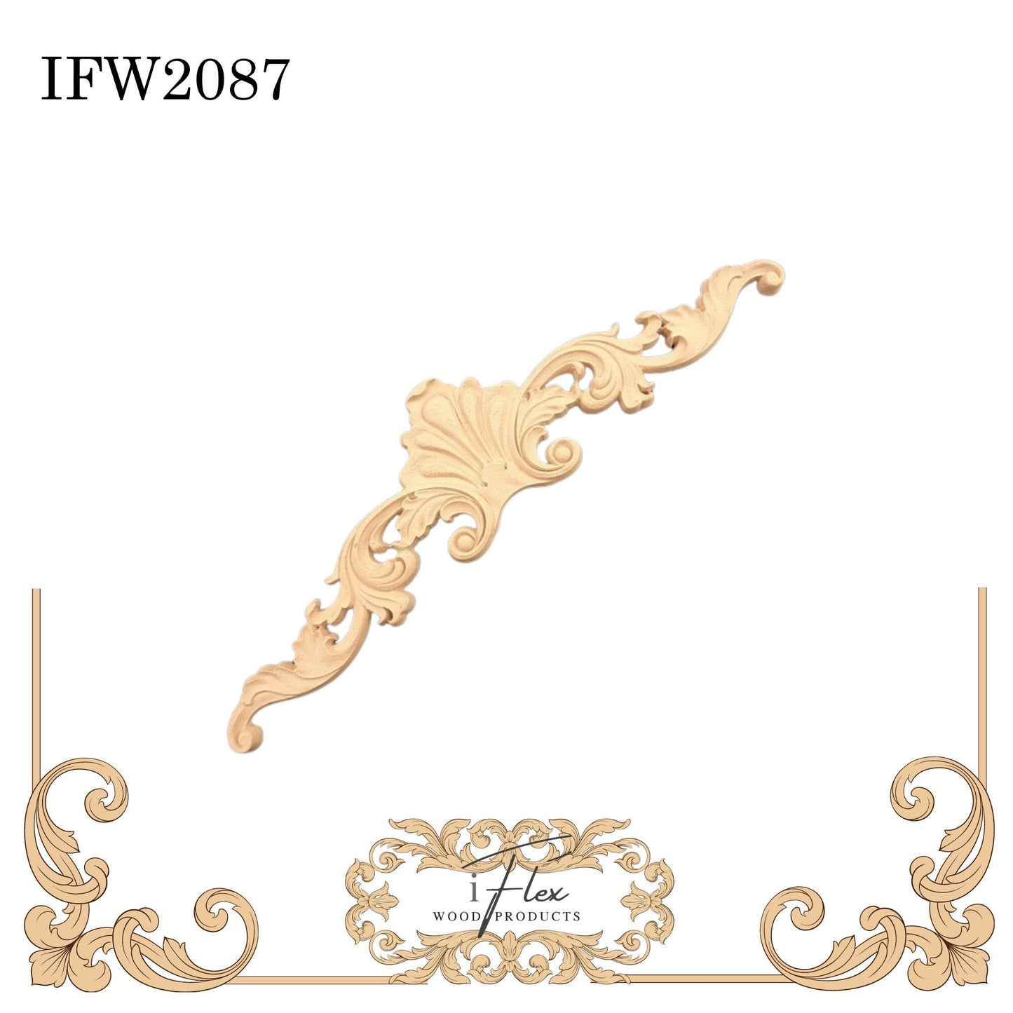 IFW 2087 iFlex Wood Products, bendable mouldings, flexible, wooden appliques, pediment