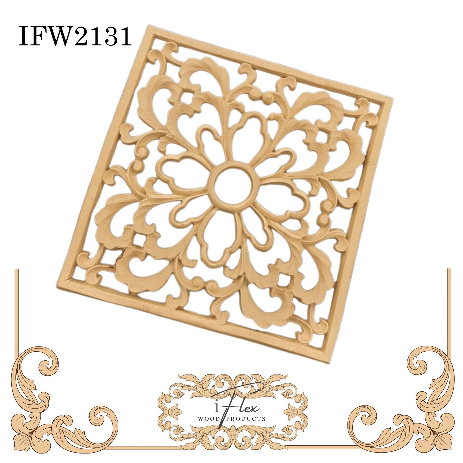 IFW 2131 iFlex Wood Products, bendable mouldings, flexible, wooden appliques, centerpiece