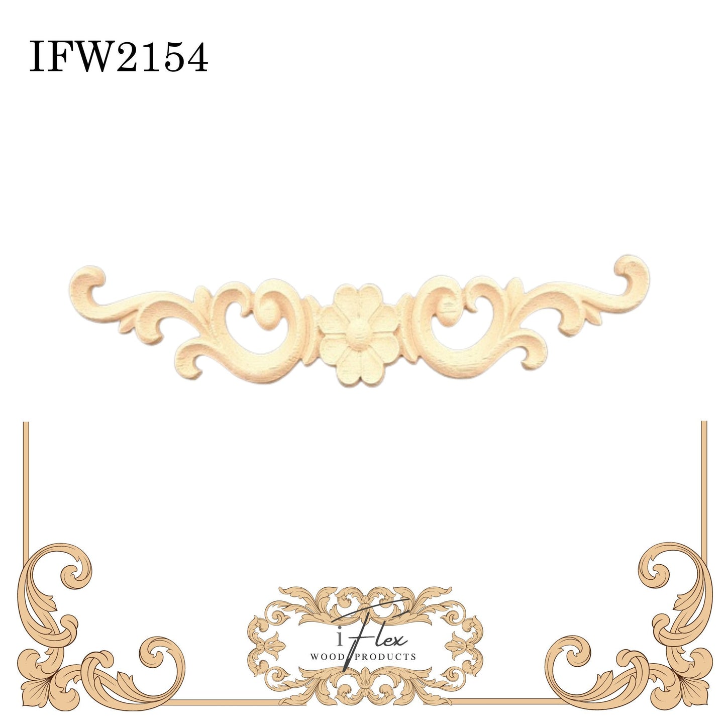 IFW 2154 iFlex Wood Products, bendable mouldings, flexible, wooden appliques, pediment