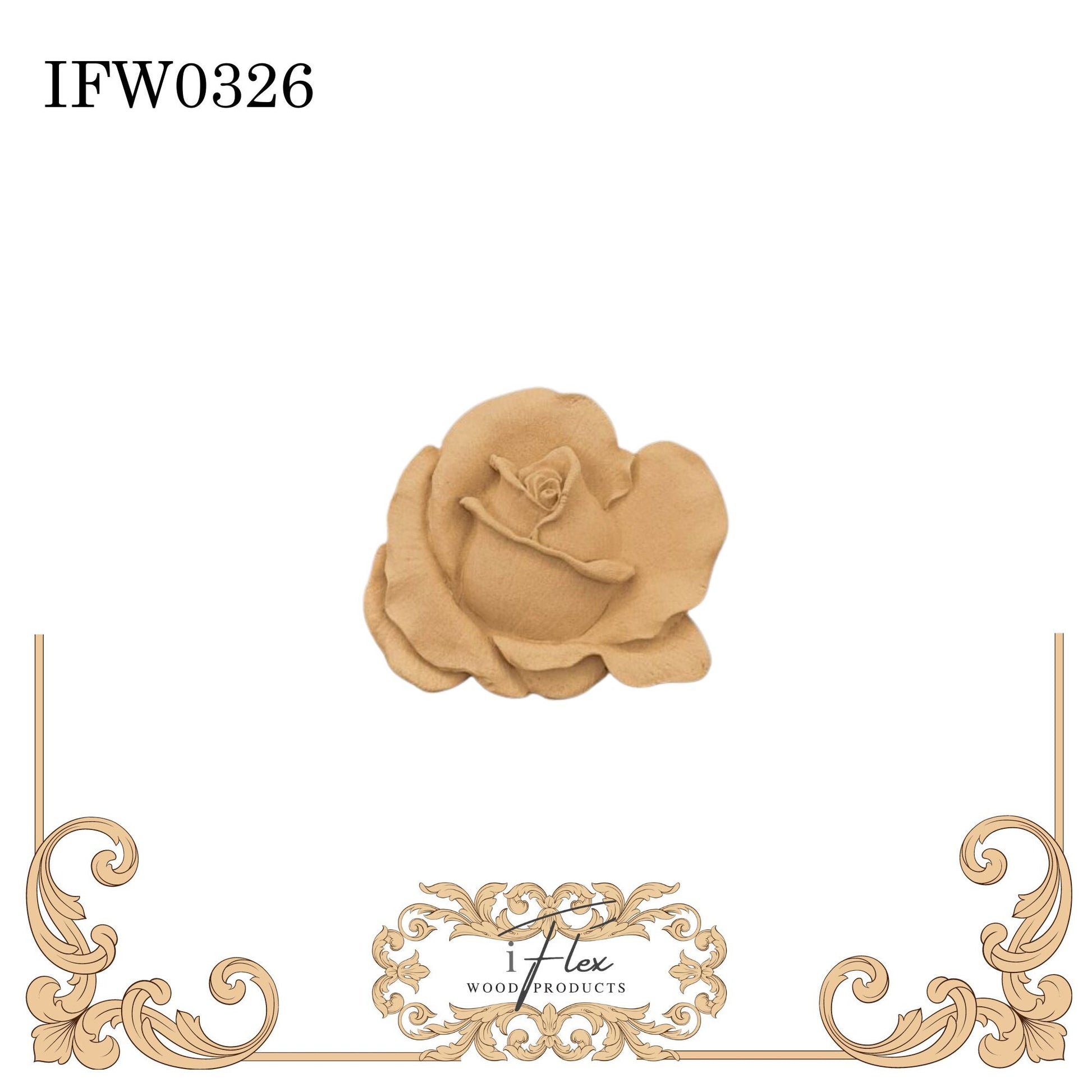 IFW 0326  iFlex Wood Products Flower bendable mouldings, flexible, wooden appliques