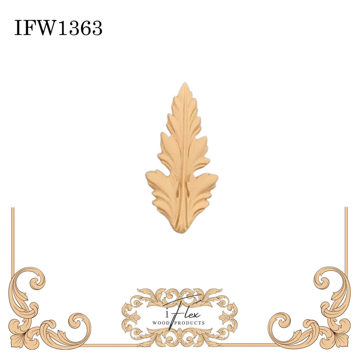 IFW 1363 iFlex Wood Products, bendable mouldings, flexible, wooden appliques, drop