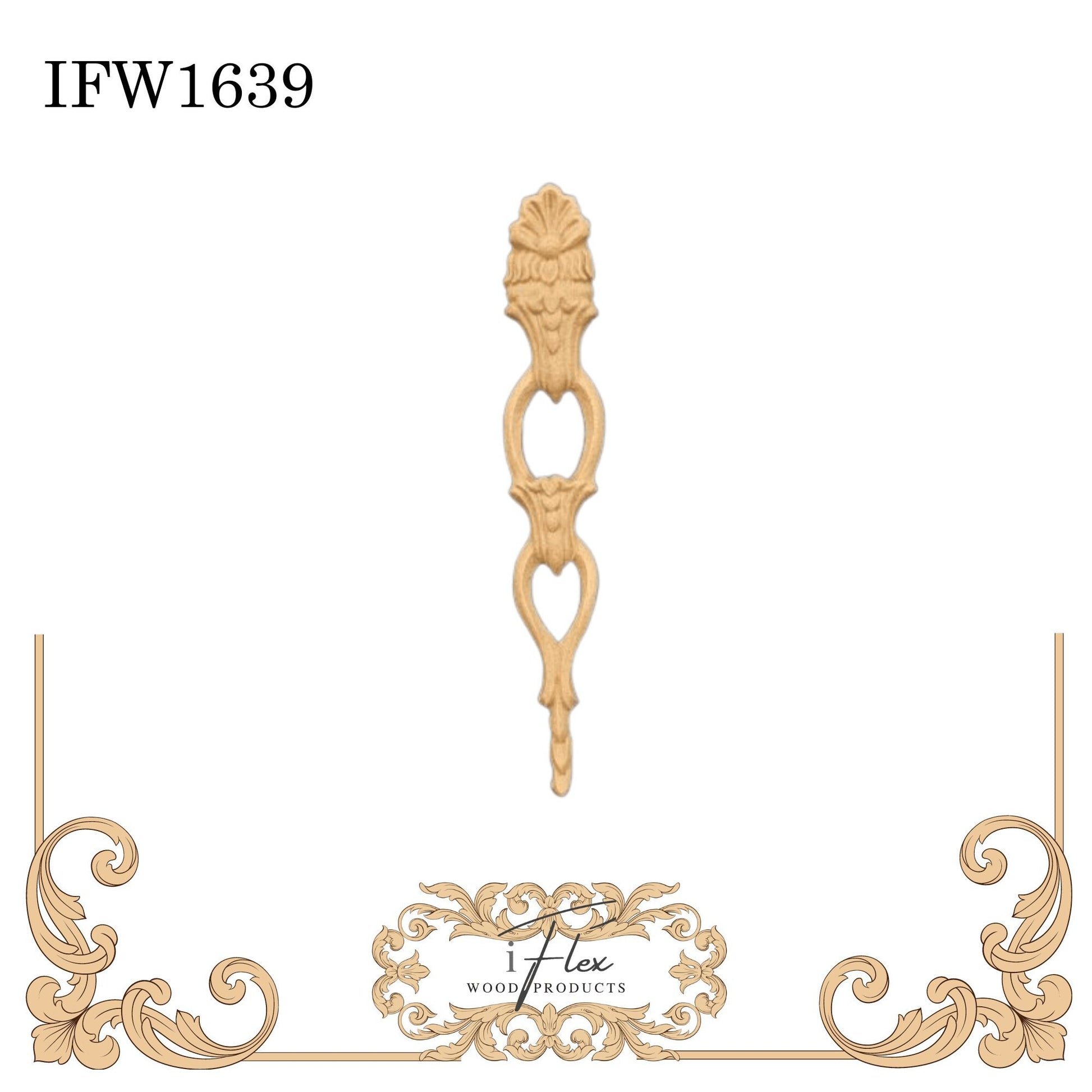 IFW 1639 iFlex Wood Products, bendable mouldings, flexible, wooden appliques, drop