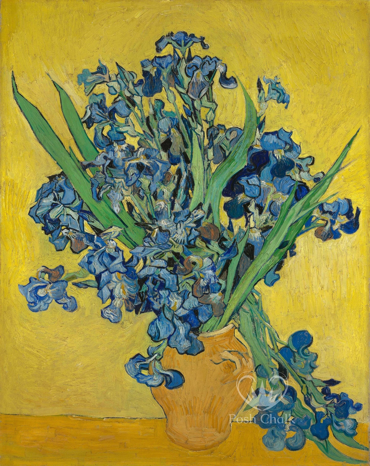 Irises in Gold Posh Chalk Decoupage - A3