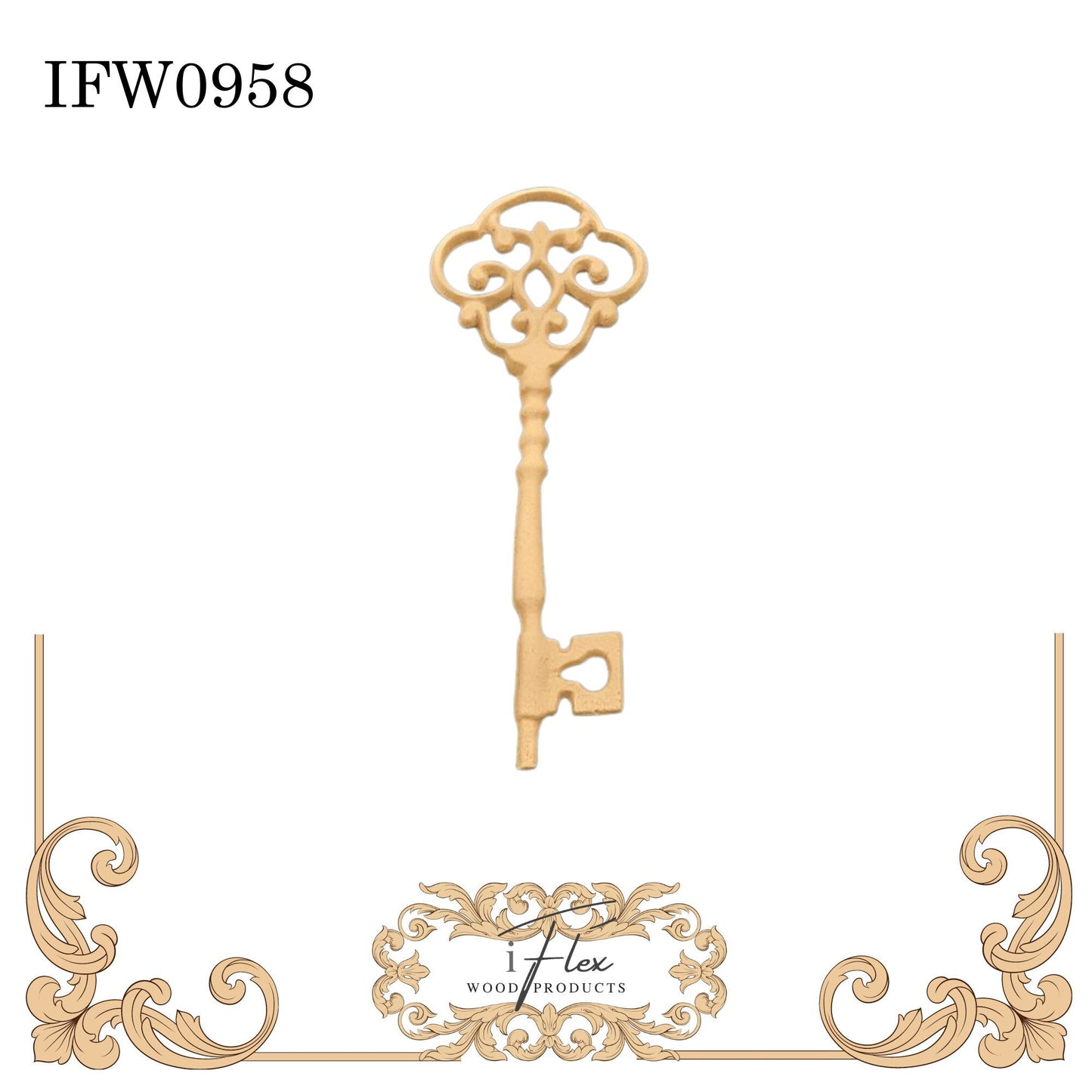 IFW 0958  iFlex Wood Products keys bendable mouldings, flexible, wooden appliques, Santa key