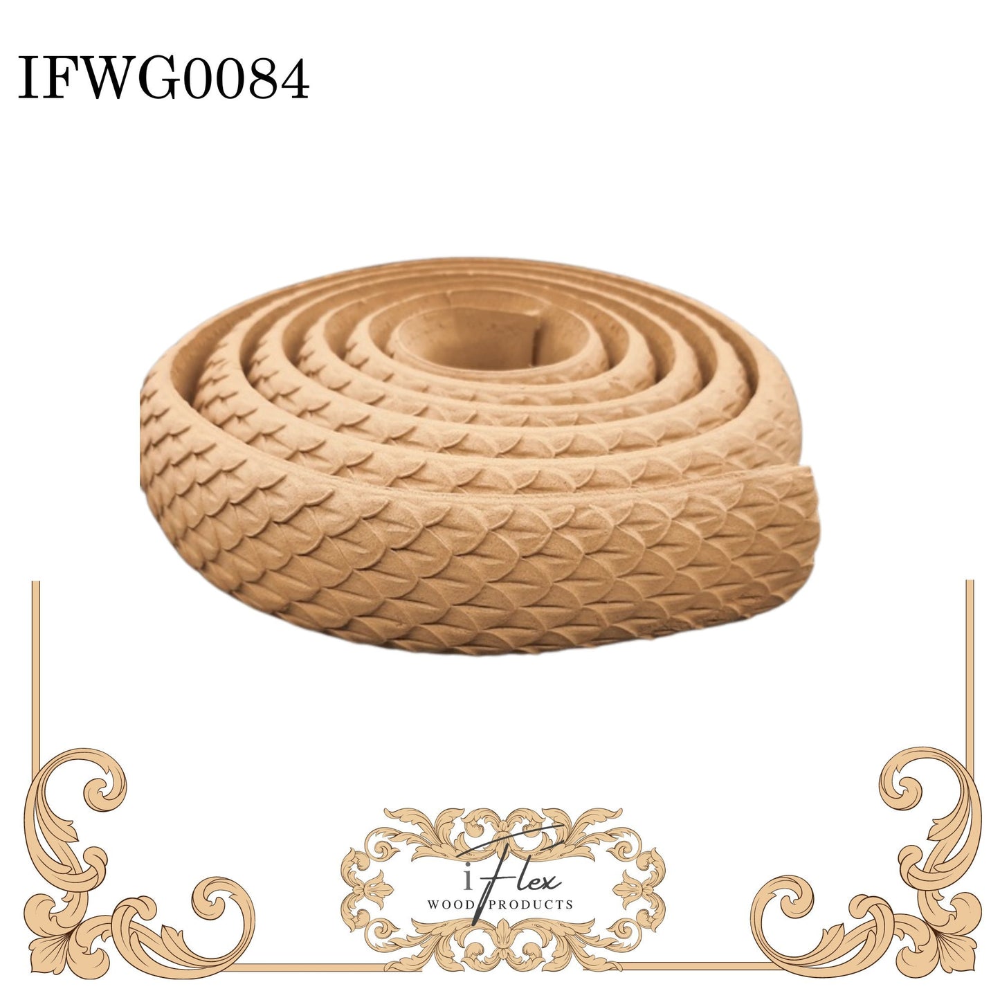 Large trim snake skin IFW G0084 bendable moulding Flexible Pliable Embellishment