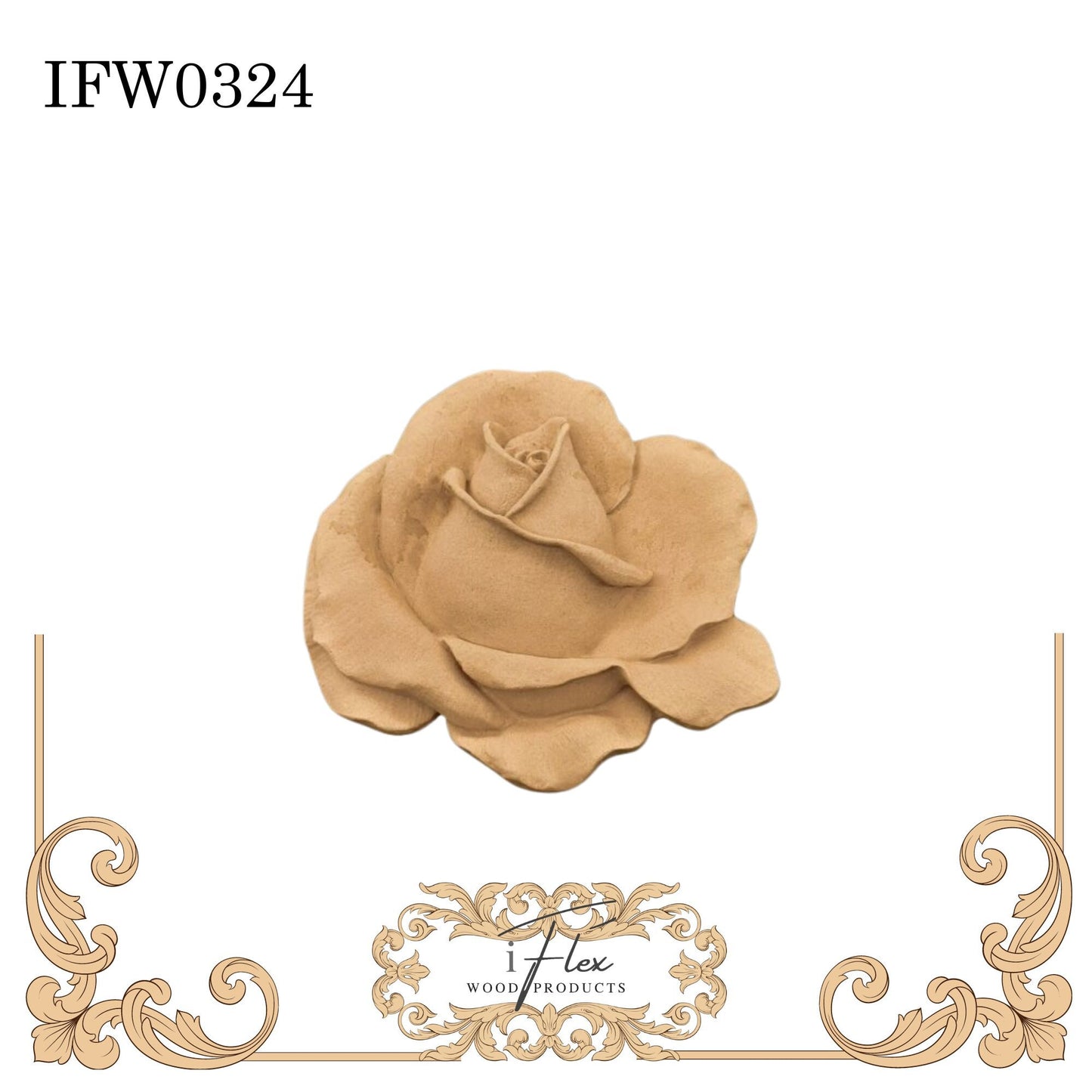 IFW 0324  iFlex Wood Products Flower bendable mouldings, flexible, wooden appliques