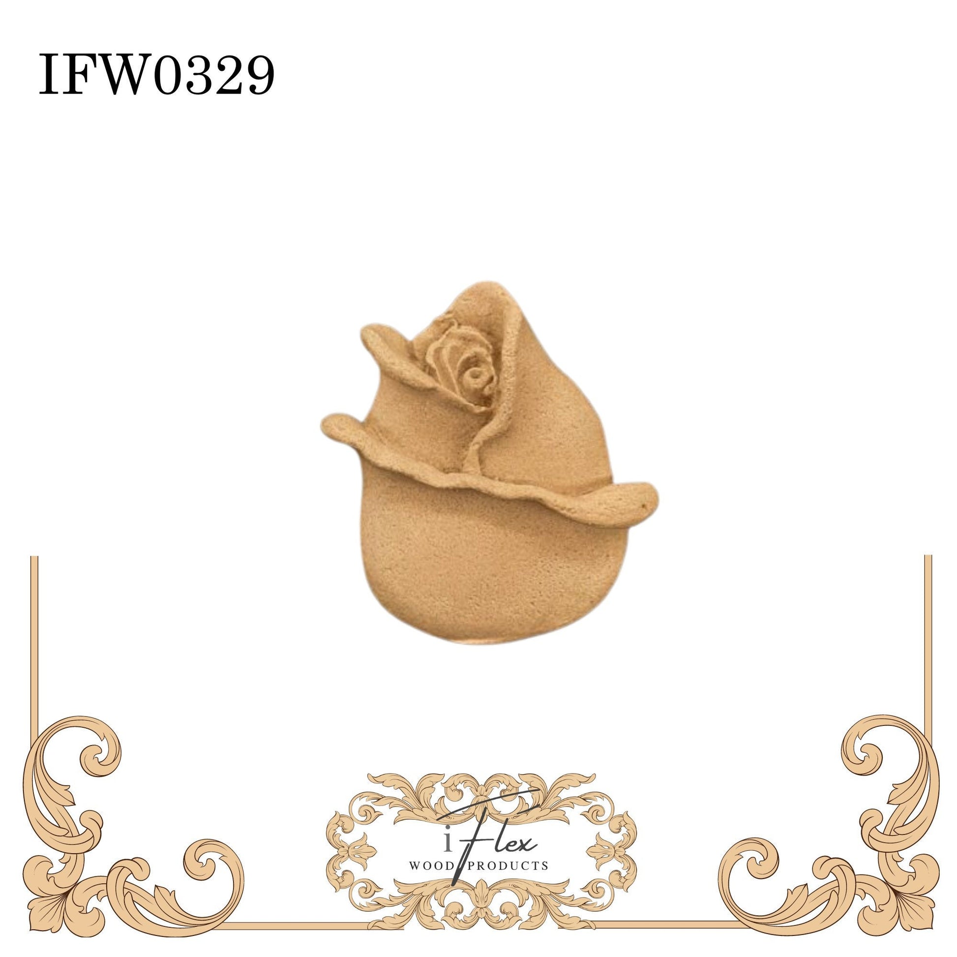 IFW 0329  iFlex Wood Products Flower bendable mouldings, flexible, wooden appliques