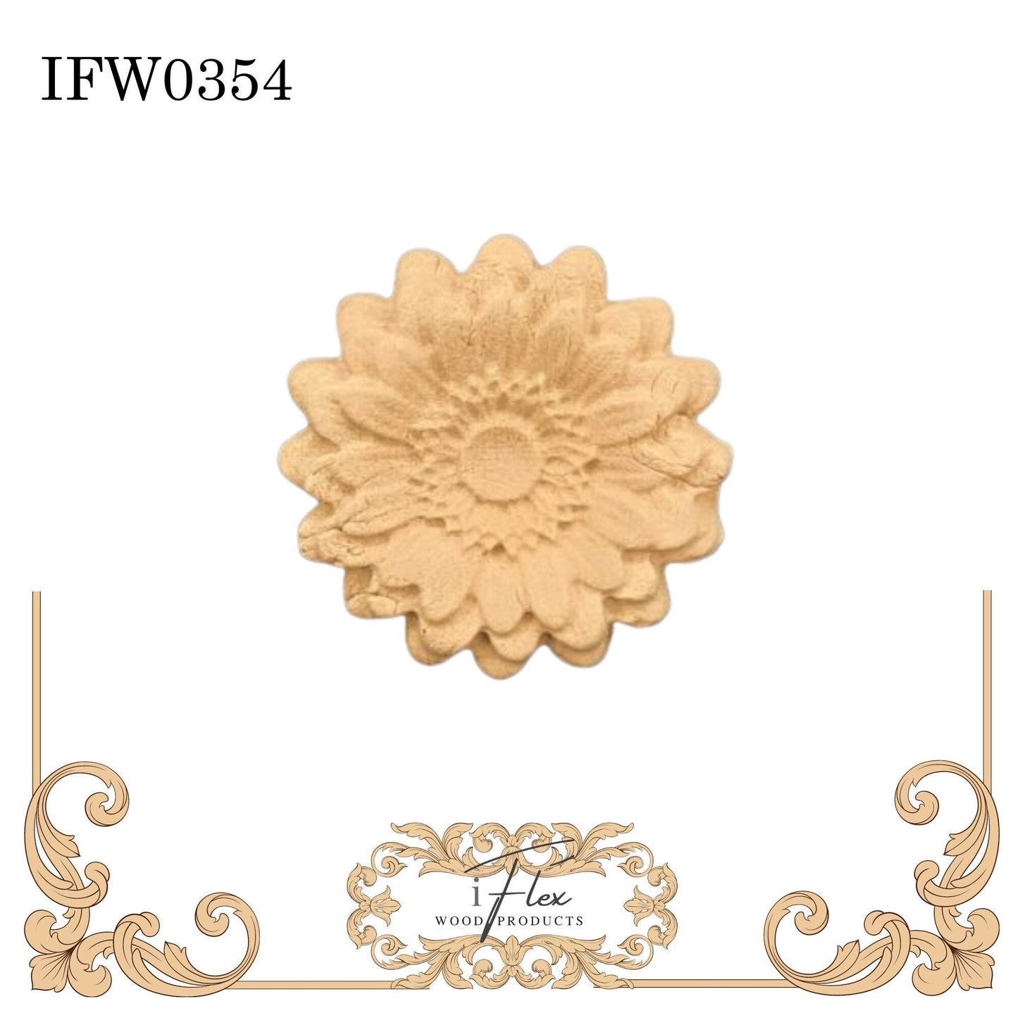 IFW 0354  iFlex Wood Products Flower bendable mouldings, flexible, wooden appliques