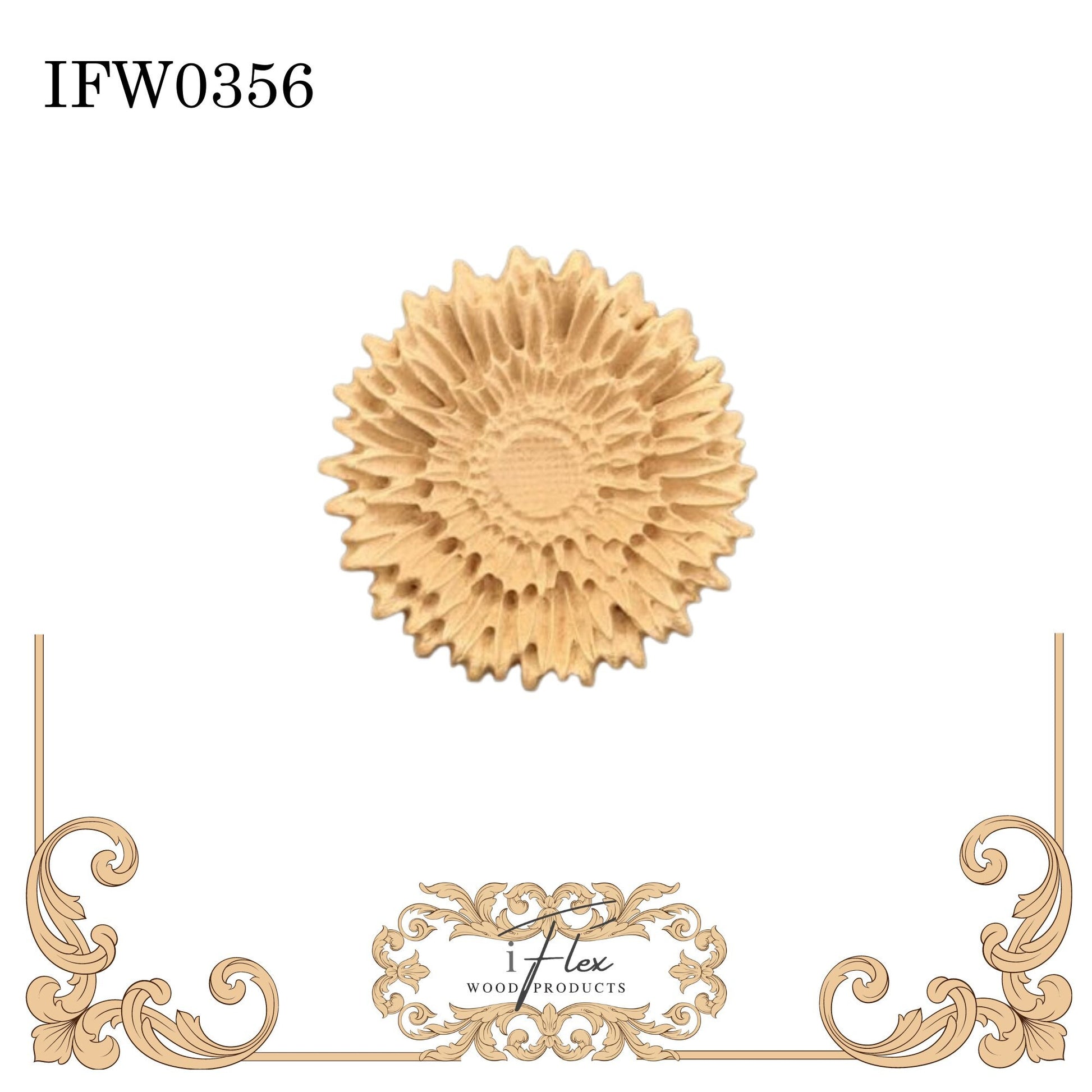 IFW 0356  iFlex Wood Products Flower bendable mouldings, flexible, wooden appliques