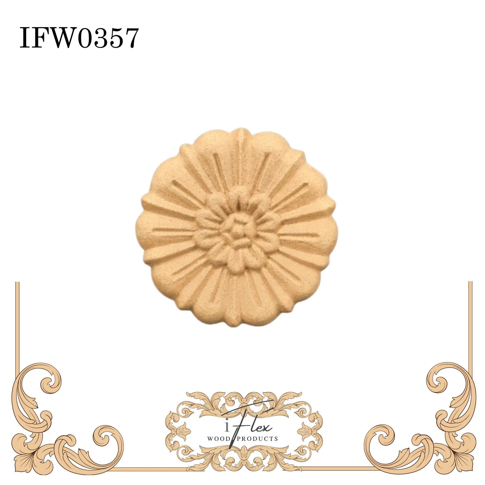 IFW 0357  iFlex Wood Products Flower bendable mouldings, flexible, wooden appliques