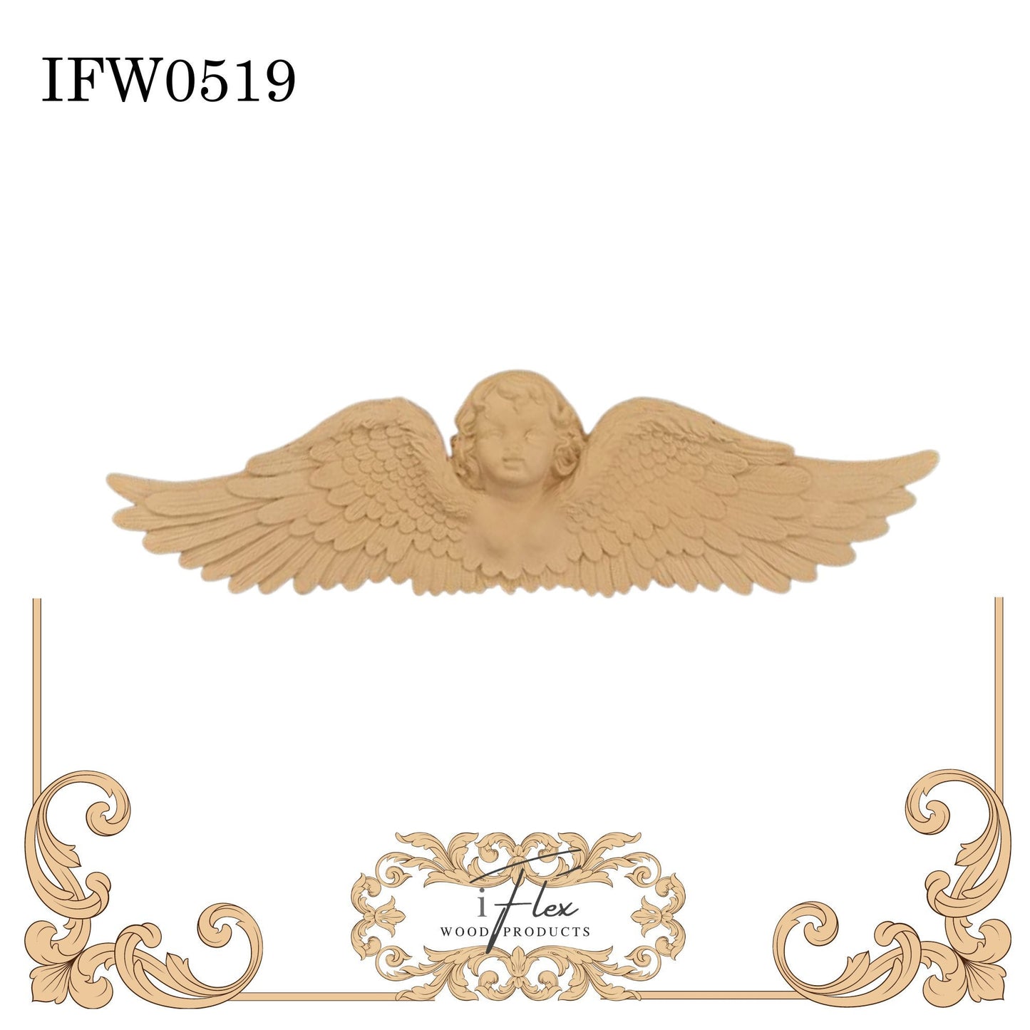 IFW 0519  iFlex Wood Products angel wings bendable mouldings, flexible, wooden appliques