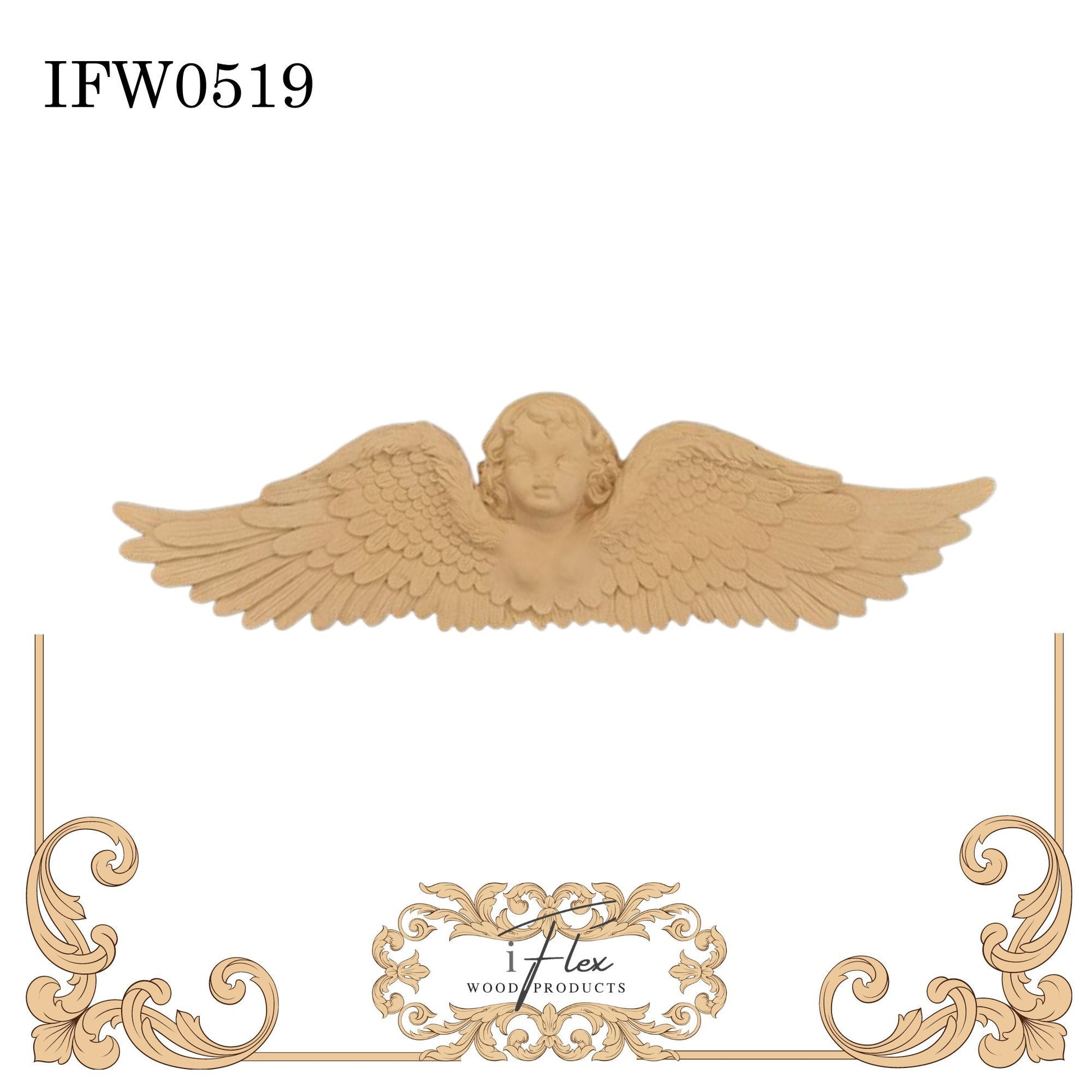IFW 0519  iFlex Wood Products angel wings bendable mouldings, flexible, wooden appliques