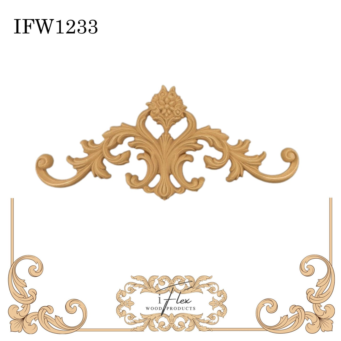 IFW 1233 iFlex Wood Products, bendable mouldings, flexible, wooden appliques, pediment