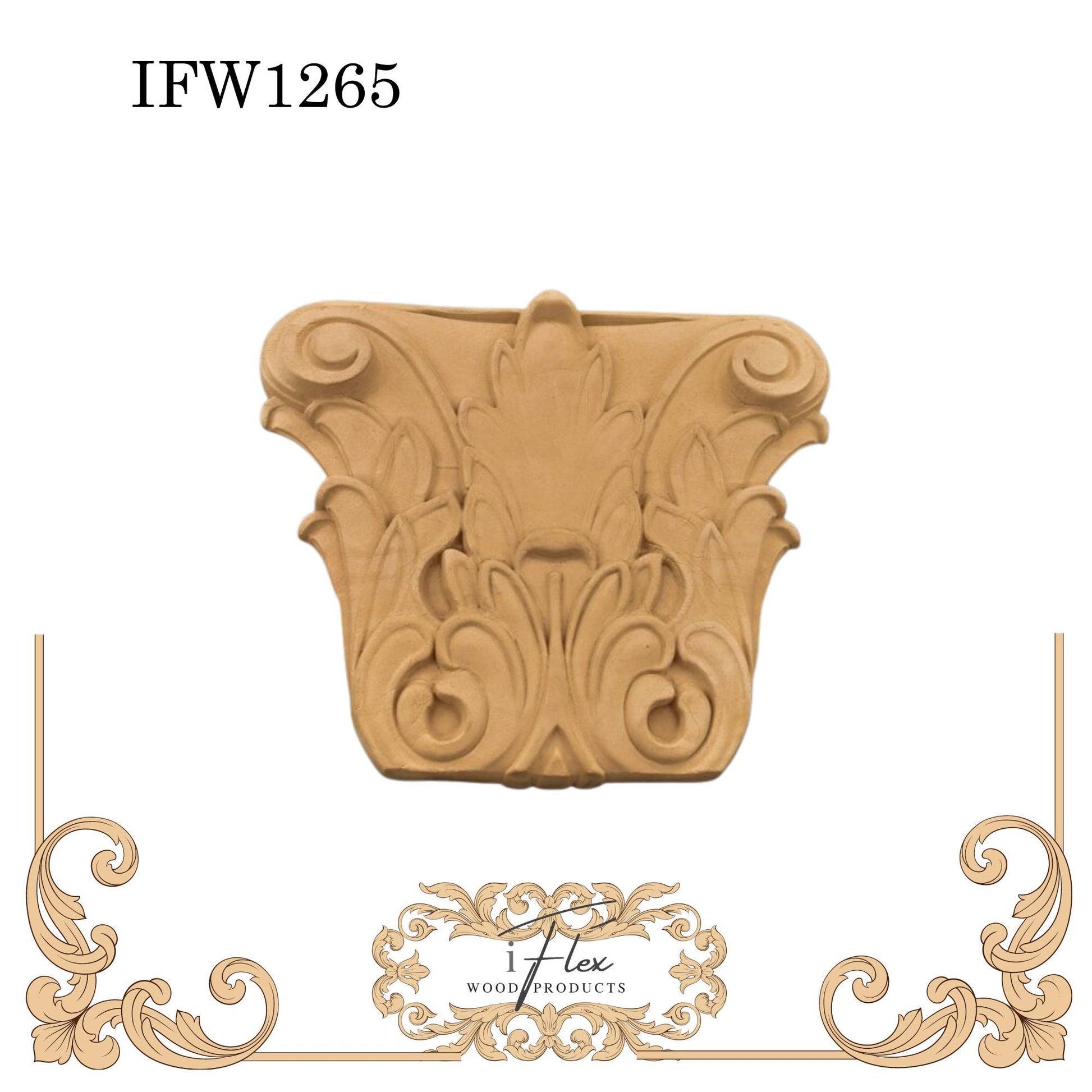 IFW 1265 iFlex Wood Products, bendable mouldings, flexible, wooden appliques, plaque, architectural piece