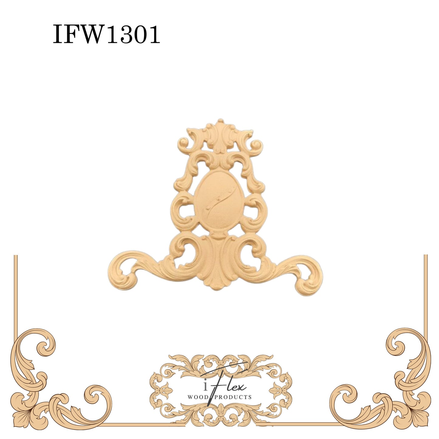 IFW 1301 iFlex Wood Products, bendable mouldings, flexible, wooden appliques, decorative plaque