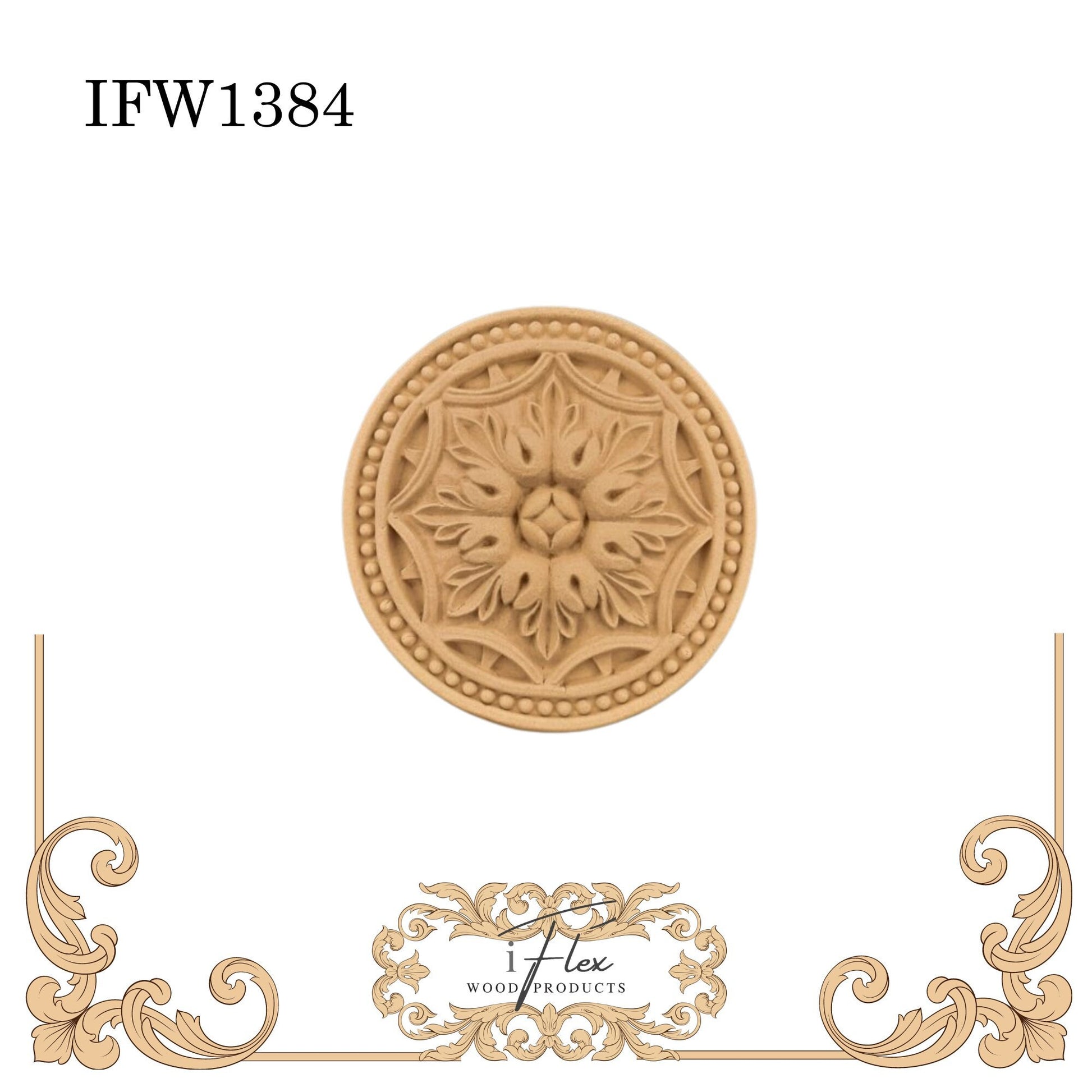 IFW 1384 iFlex Wood Products, bendable mouldings, flexible, wooden appliques, centerpiece