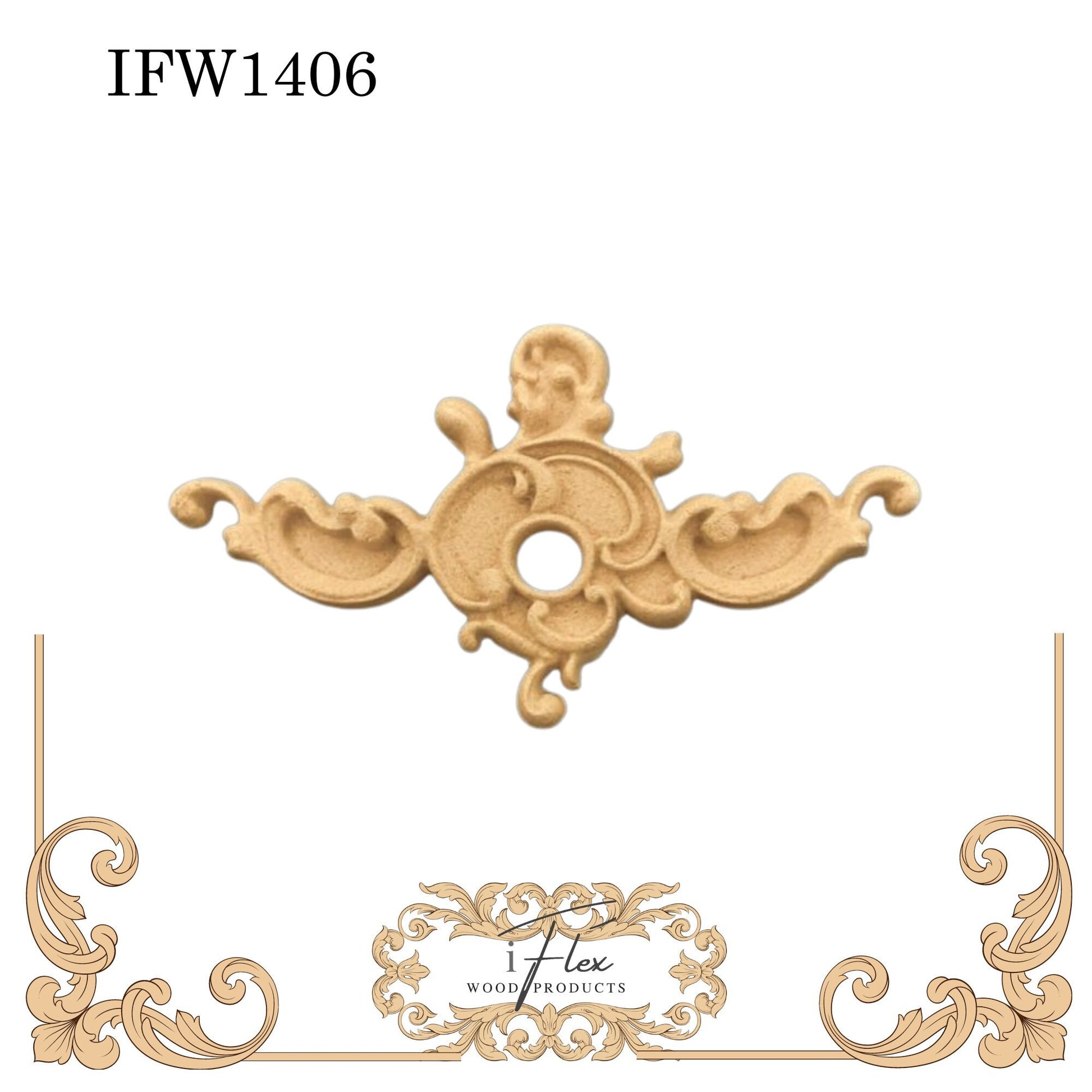 IFW 1406 iFlex Wood Products, bendable mouldings, flexible, wooden appliques, keyhole