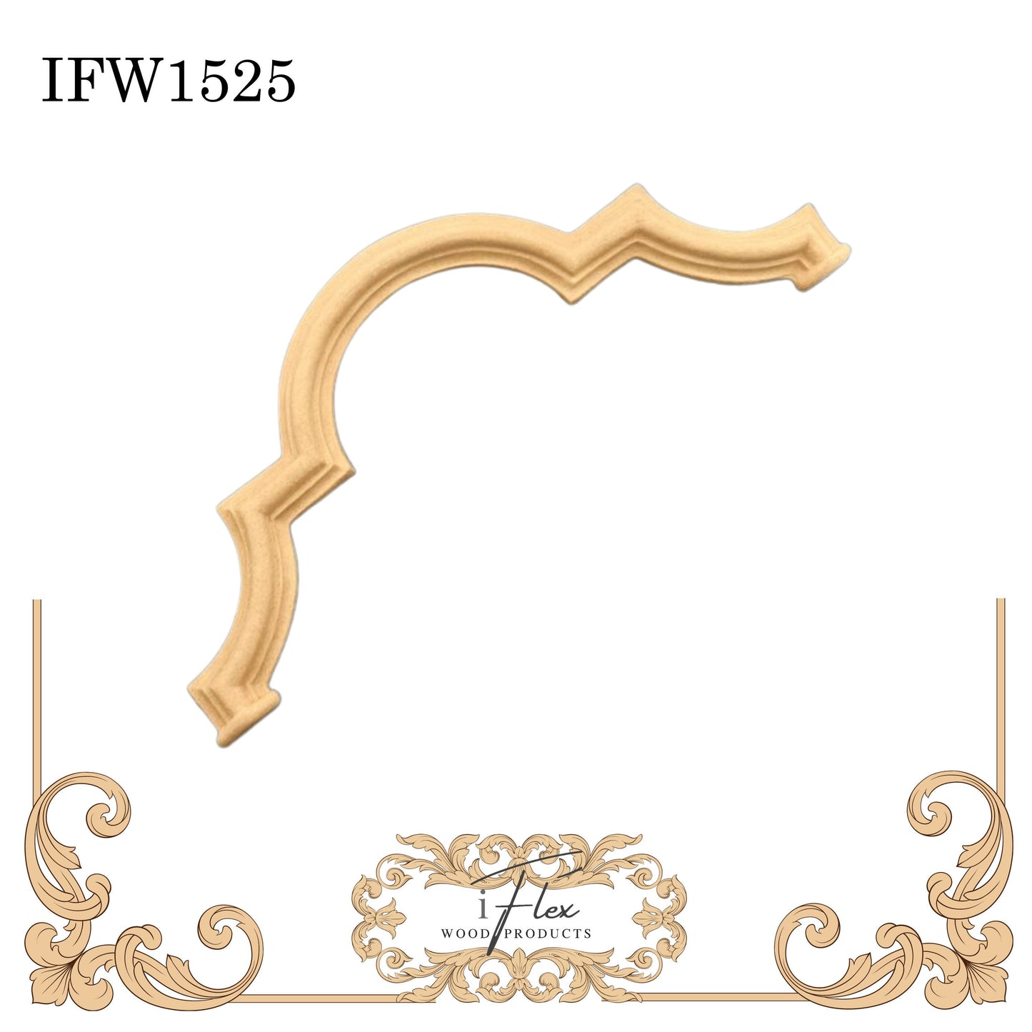 IFW 1525 iFlex Wood Products, bendable mouldings, flexible, wooden appliques, architectural piece