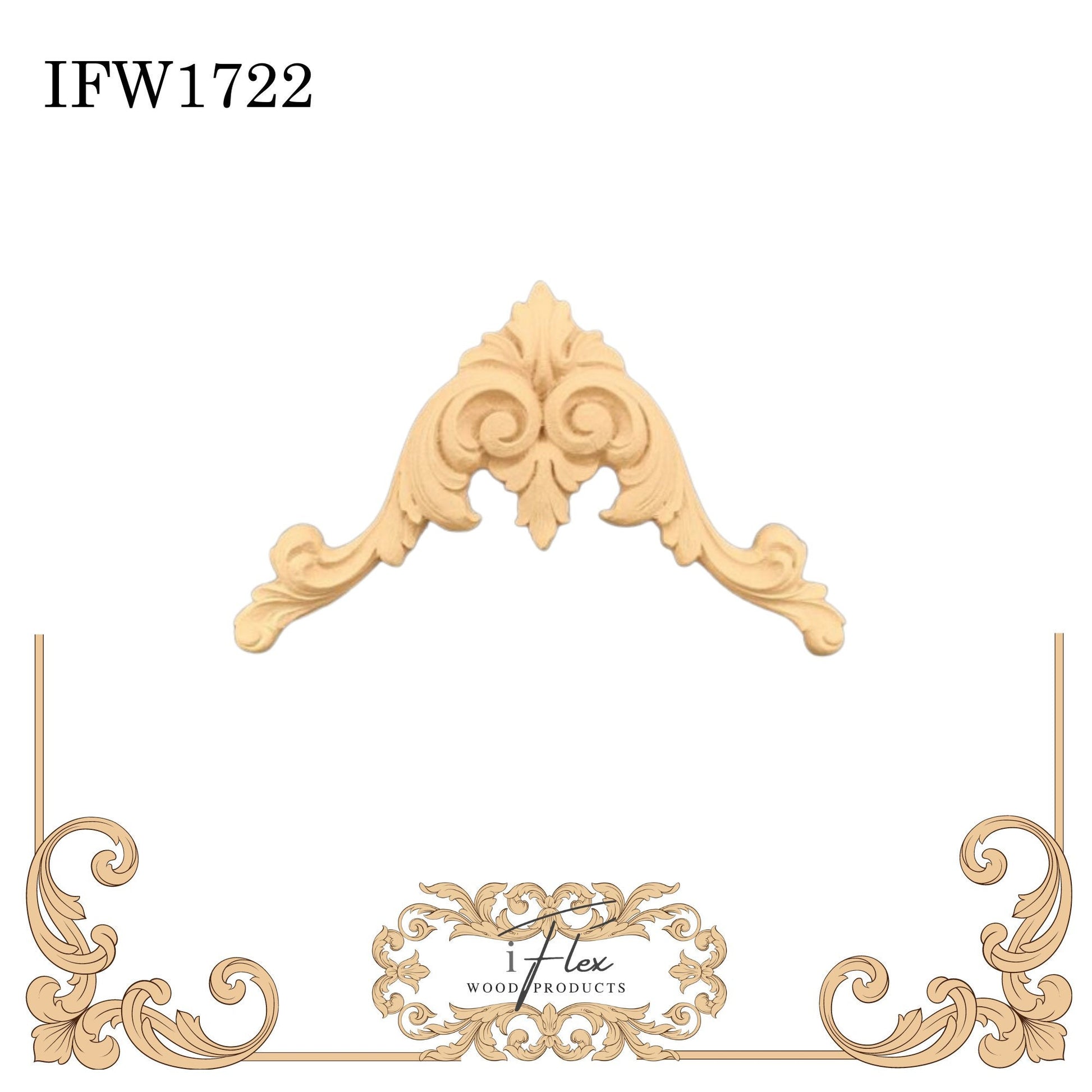 IFW 1722 iFlex Wood Products, bendable mouldings, flexible, wooden appliques, plume
