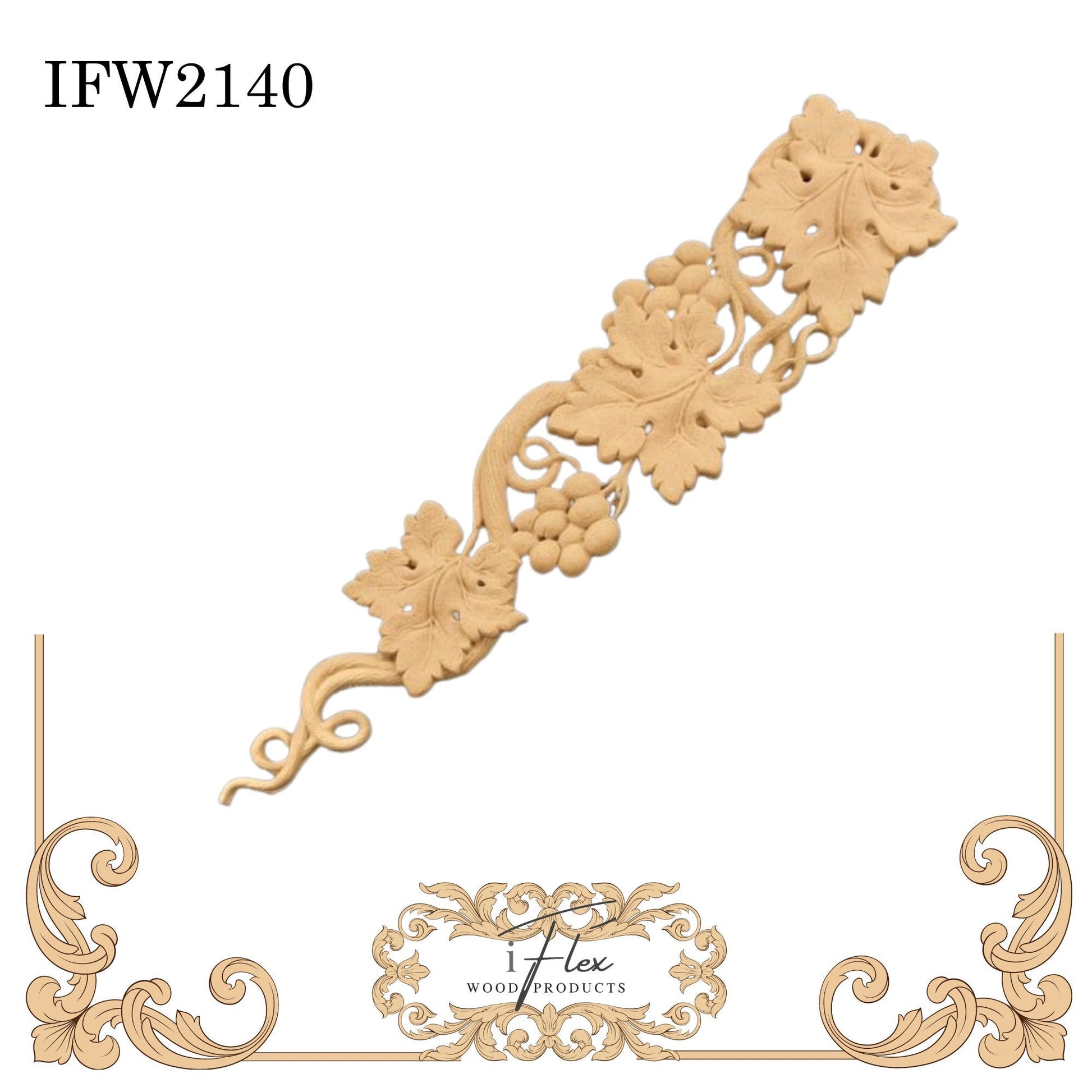 IFW 2140 iFlex Wood Products, bendable mouldings, flexible, wooden appliques, drop, flower