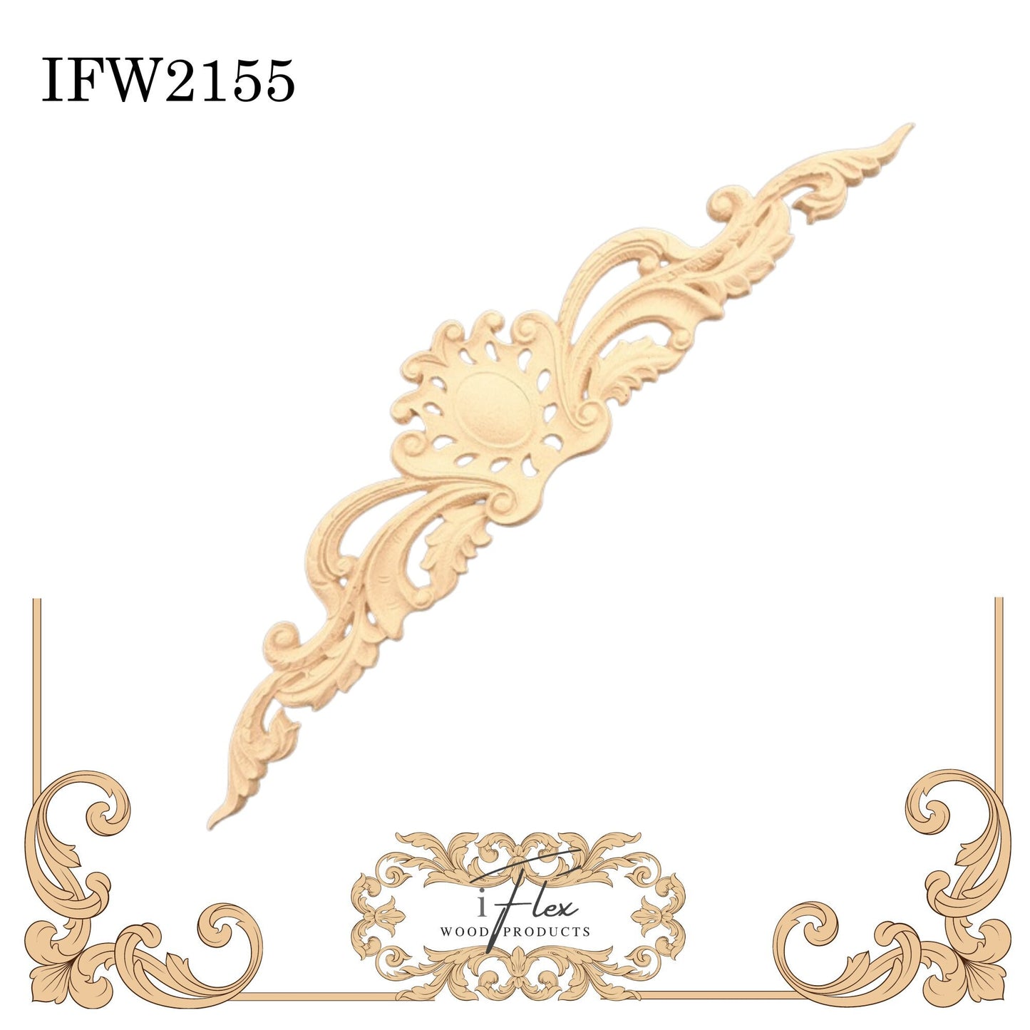 IFW 2155 iFlex Wood Products, bendable mouldings, flexible, wooden appliques, pediment