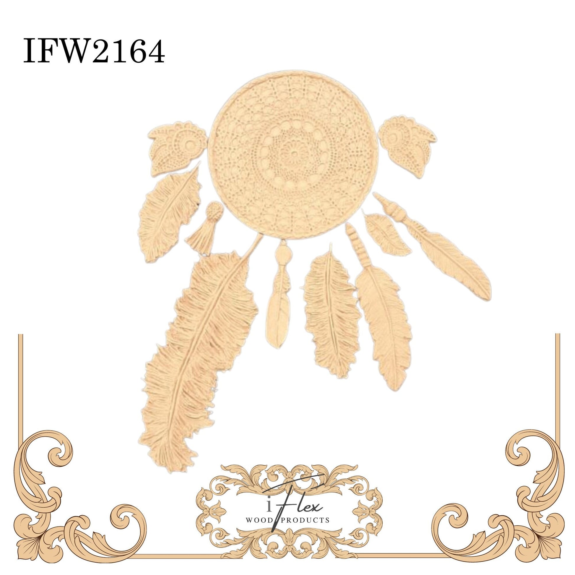 IFW 2164 iFlex Wood Products, bendable mouldings, flexible, wooden appliques, misc. Dream catcher