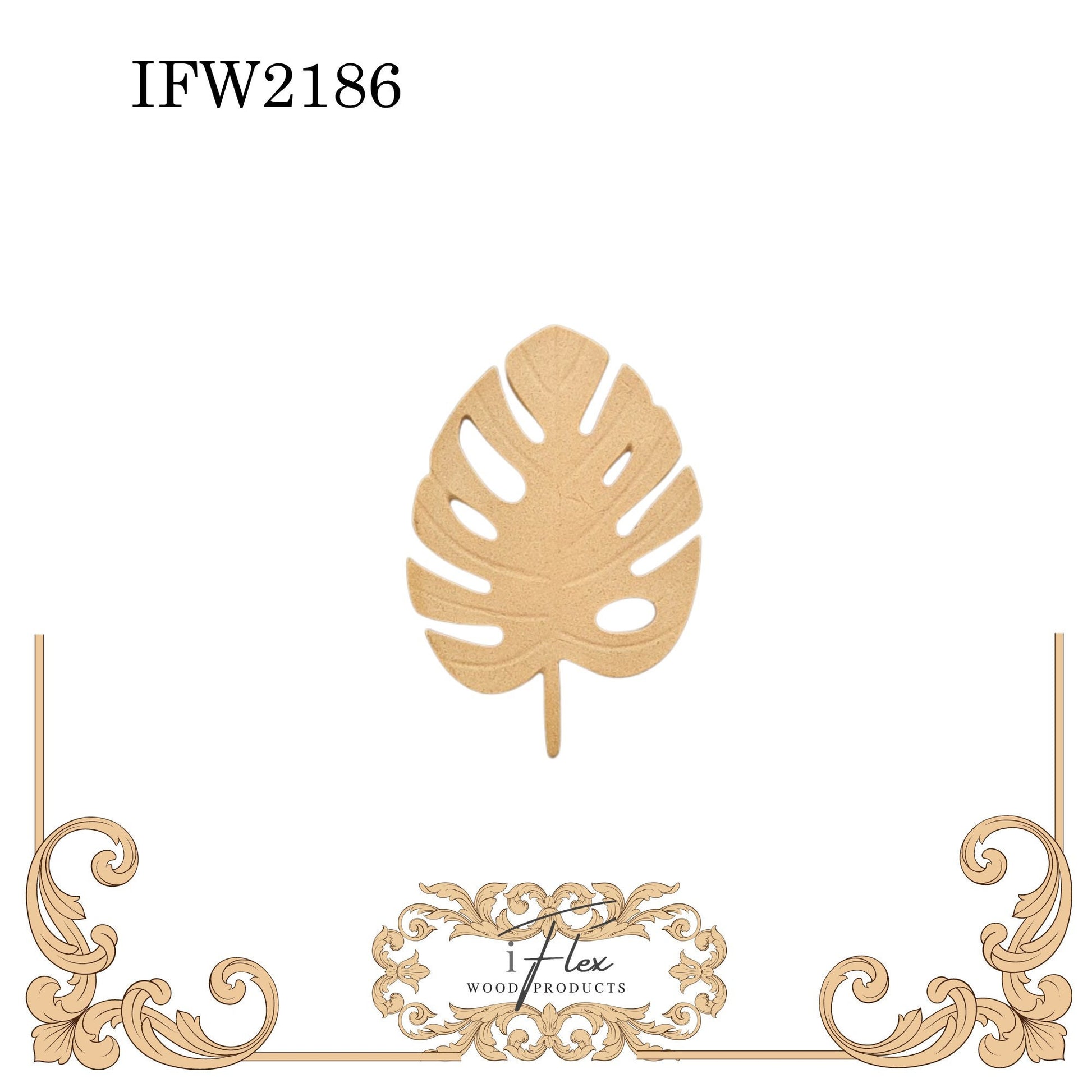 IFW 2186 iFlex Wood Products, bendable mouldings, flexible, wooden appliques, leaf, flower