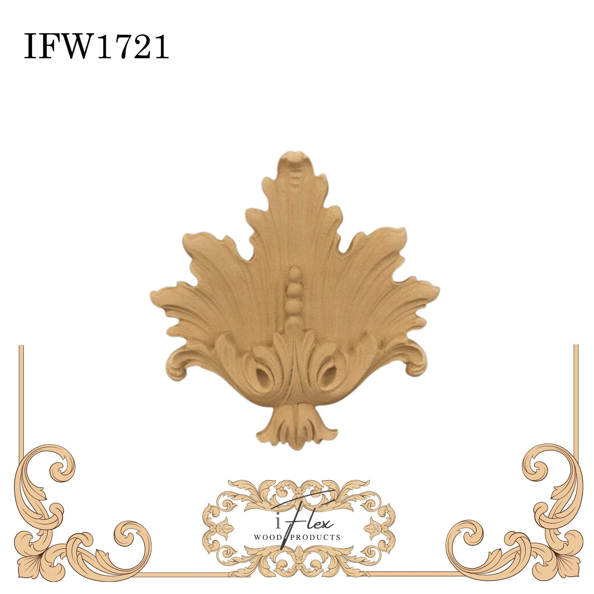 IFW 1721 iFlex Wood Products, bendable mouldings, flexible, wooden appliques, plume