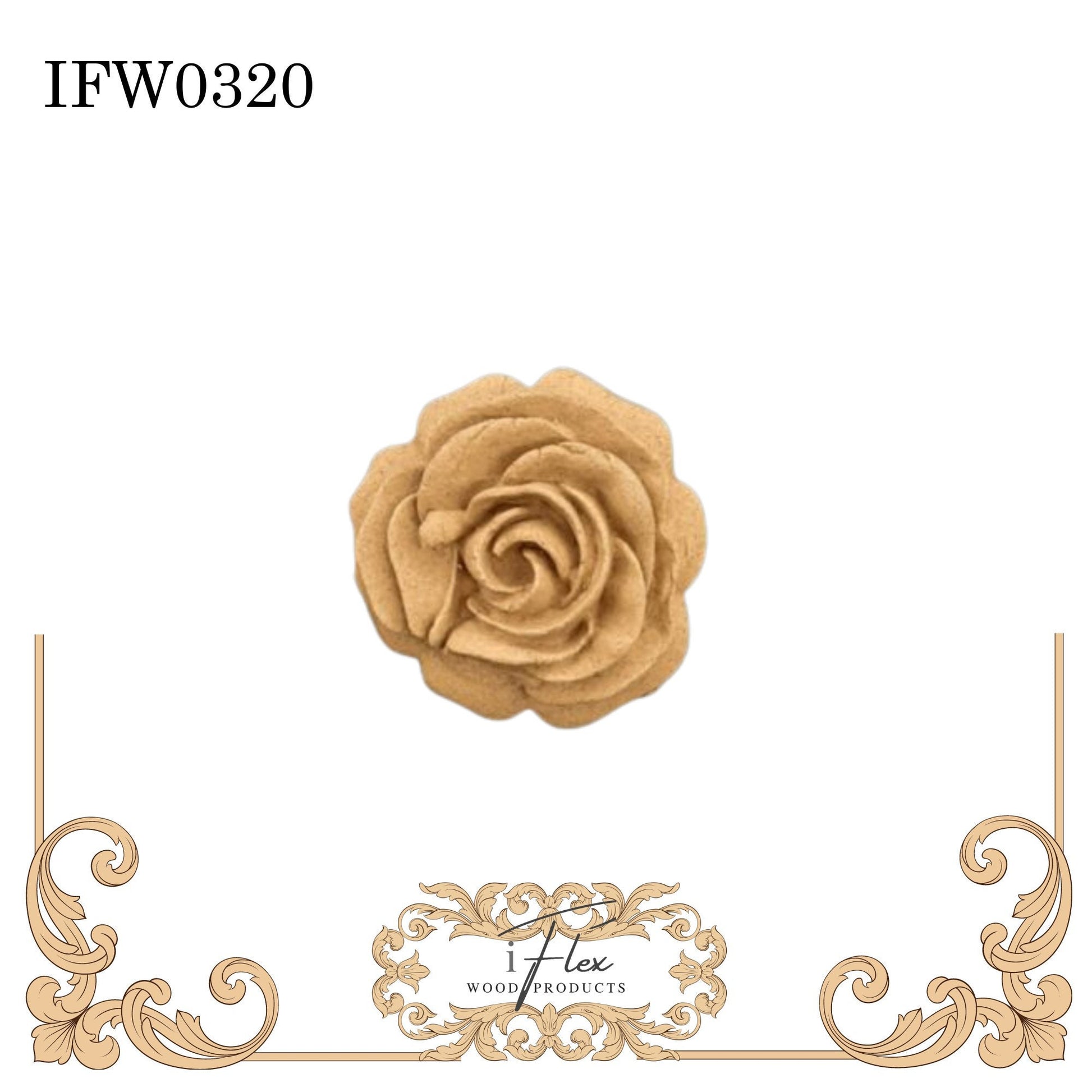 IFW 0320  iFlex Wood Products, Flower bendable mouldings, flexible, wooden appliques