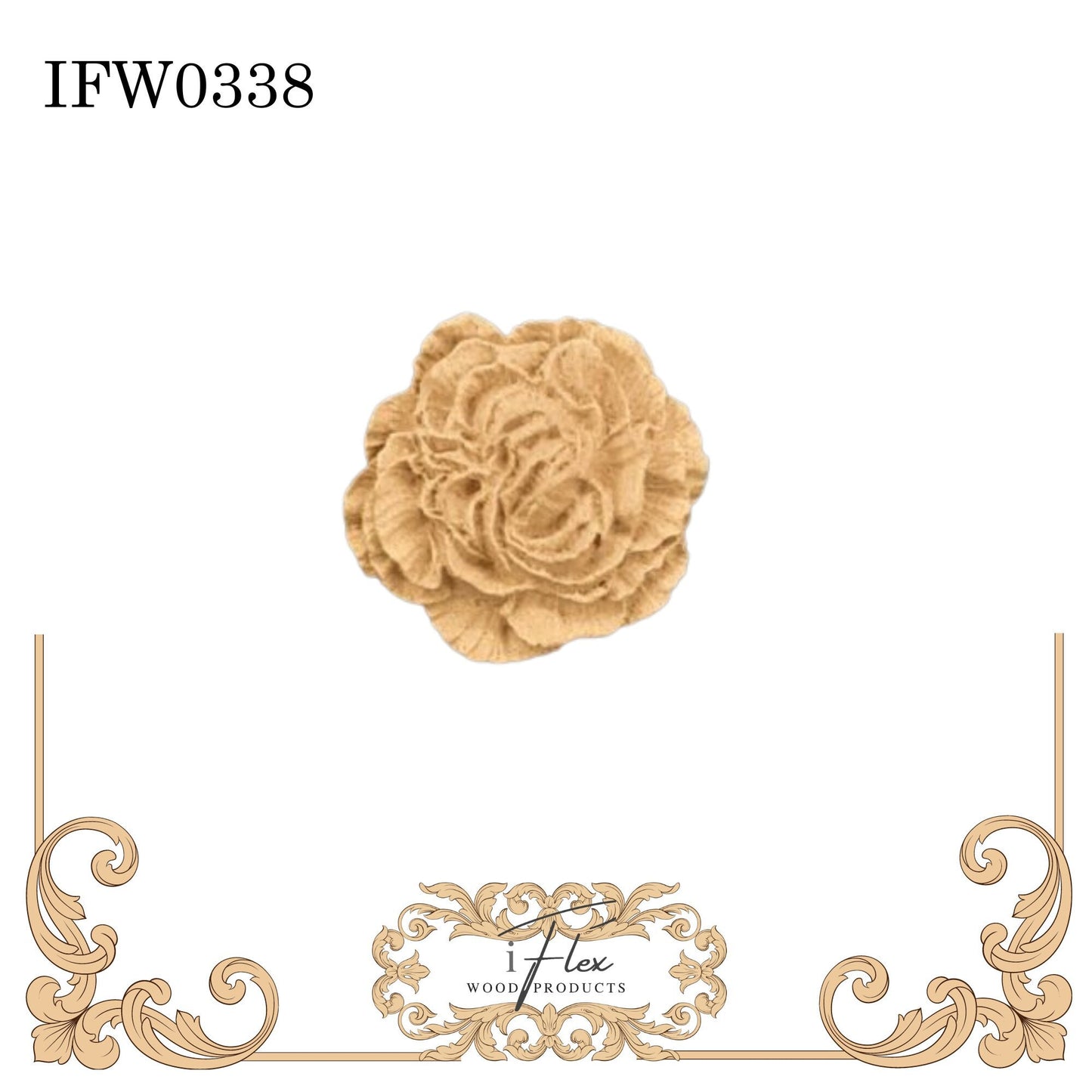 IFW 0338  iFlex Wood Products Flower bendable mouldings, flexible, wooden appliques