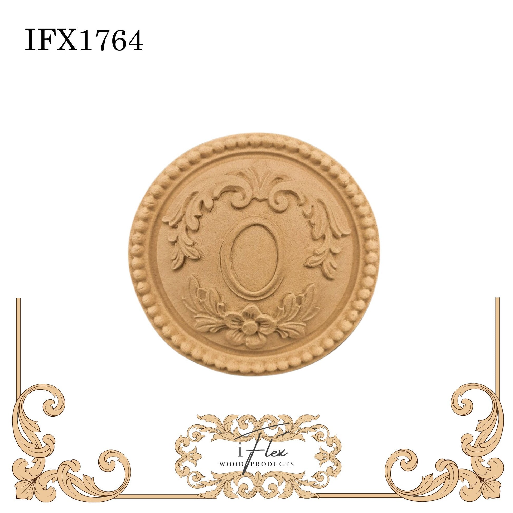 IFW 1764 iFlex Wood Products, bendable mouldings, flexible, wooden appliques, centerpiece