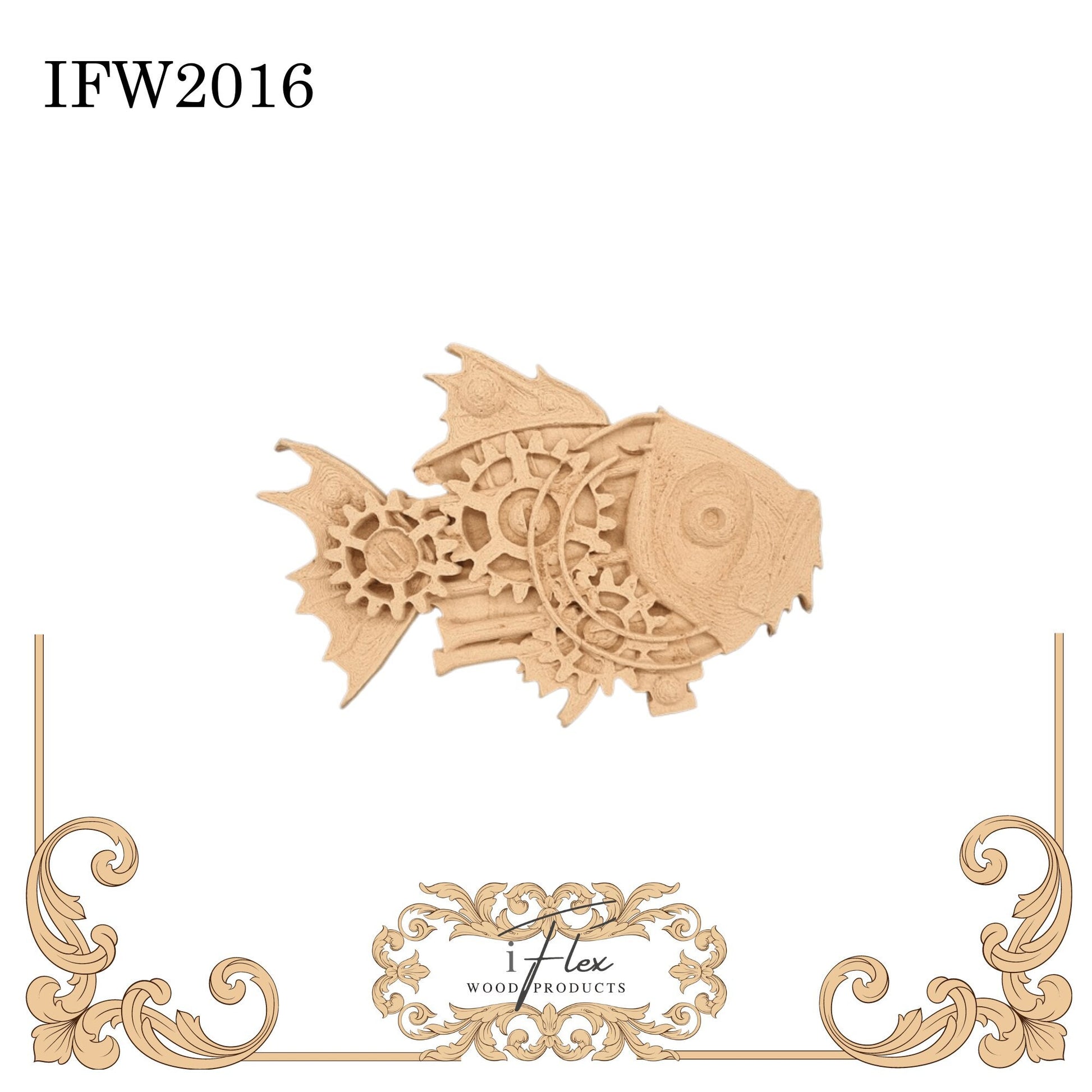 IFW 2016 iFlex Wood Products, bendable mouldings, flexible, wooden appliques, steampunk, fish, animal