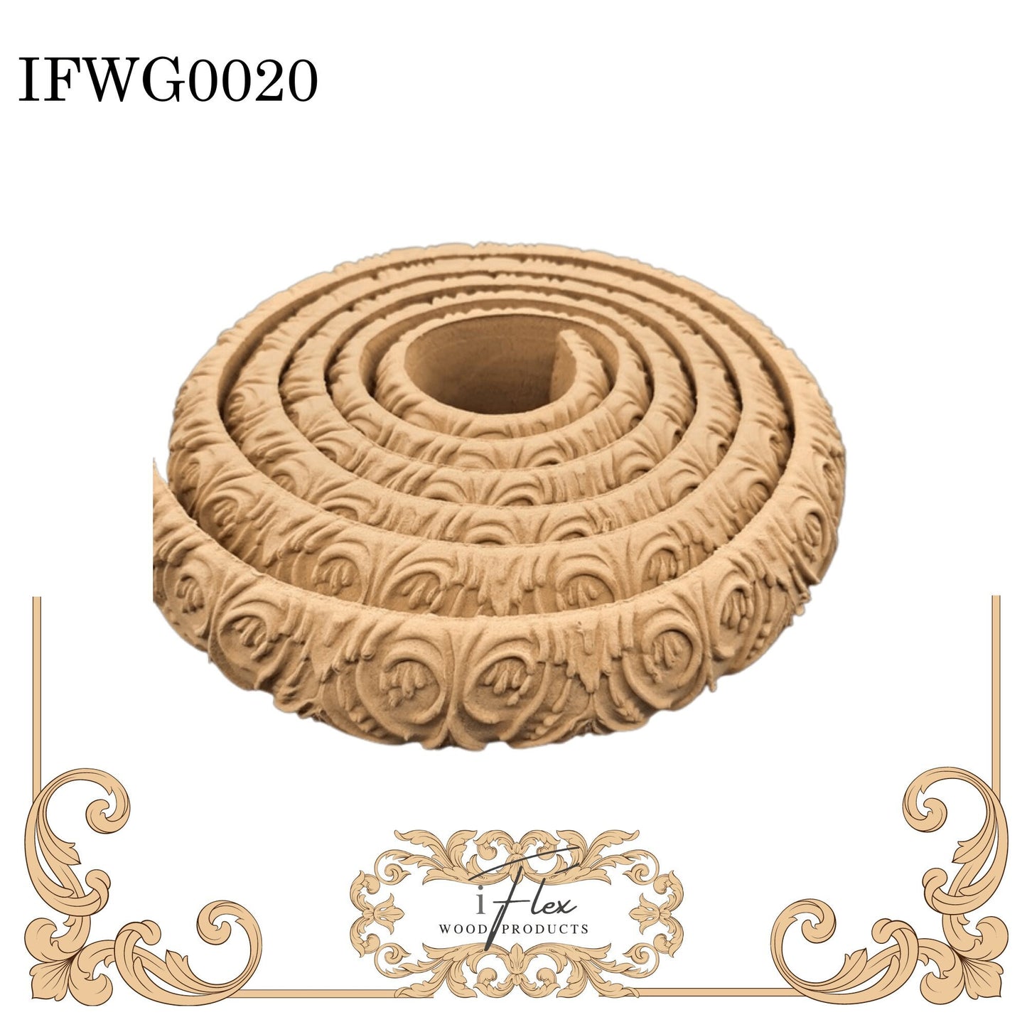 IFWG0020 iFlex Wood Products, bendable mouldings, flexible, wooden appliques, trim